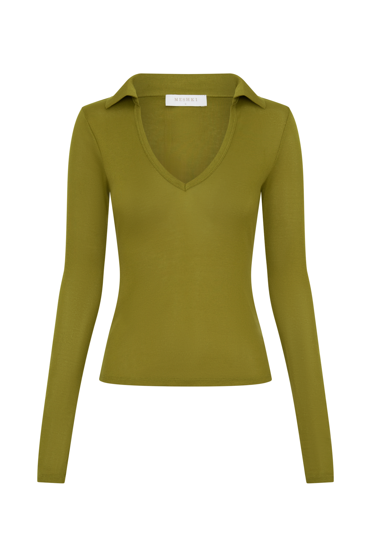 Jessina Collared Long Sleeve Top - Olive