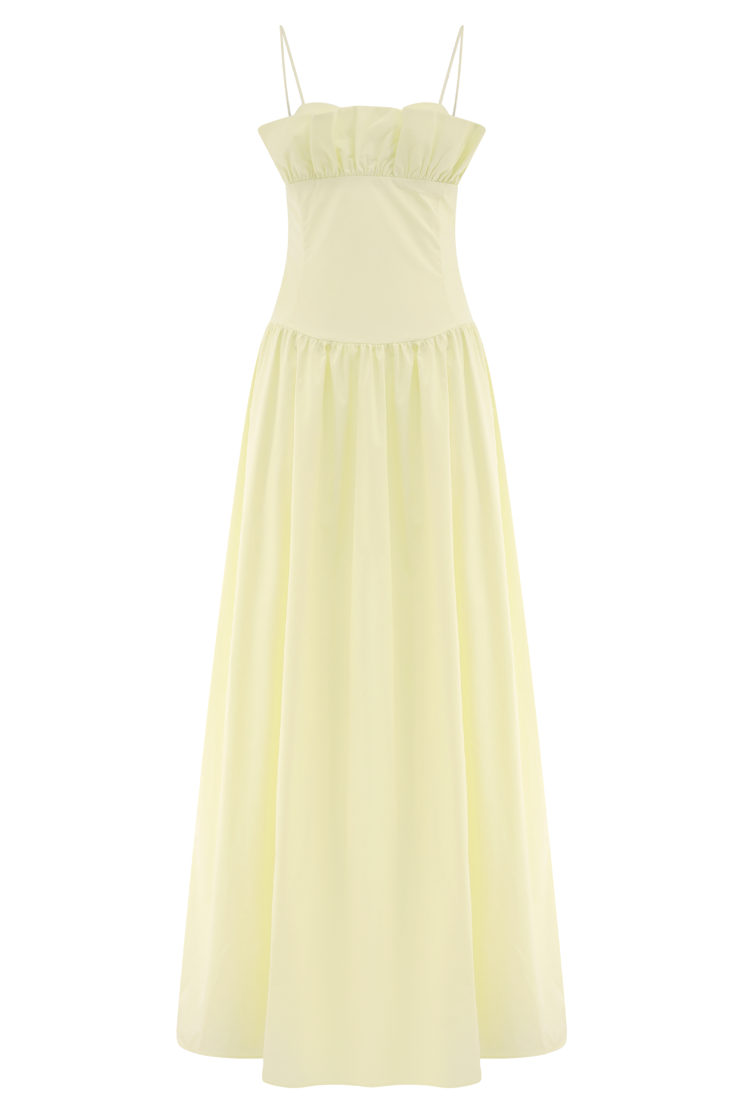 Janis Cotton Frill Maxi Dress Lemon MESHKI