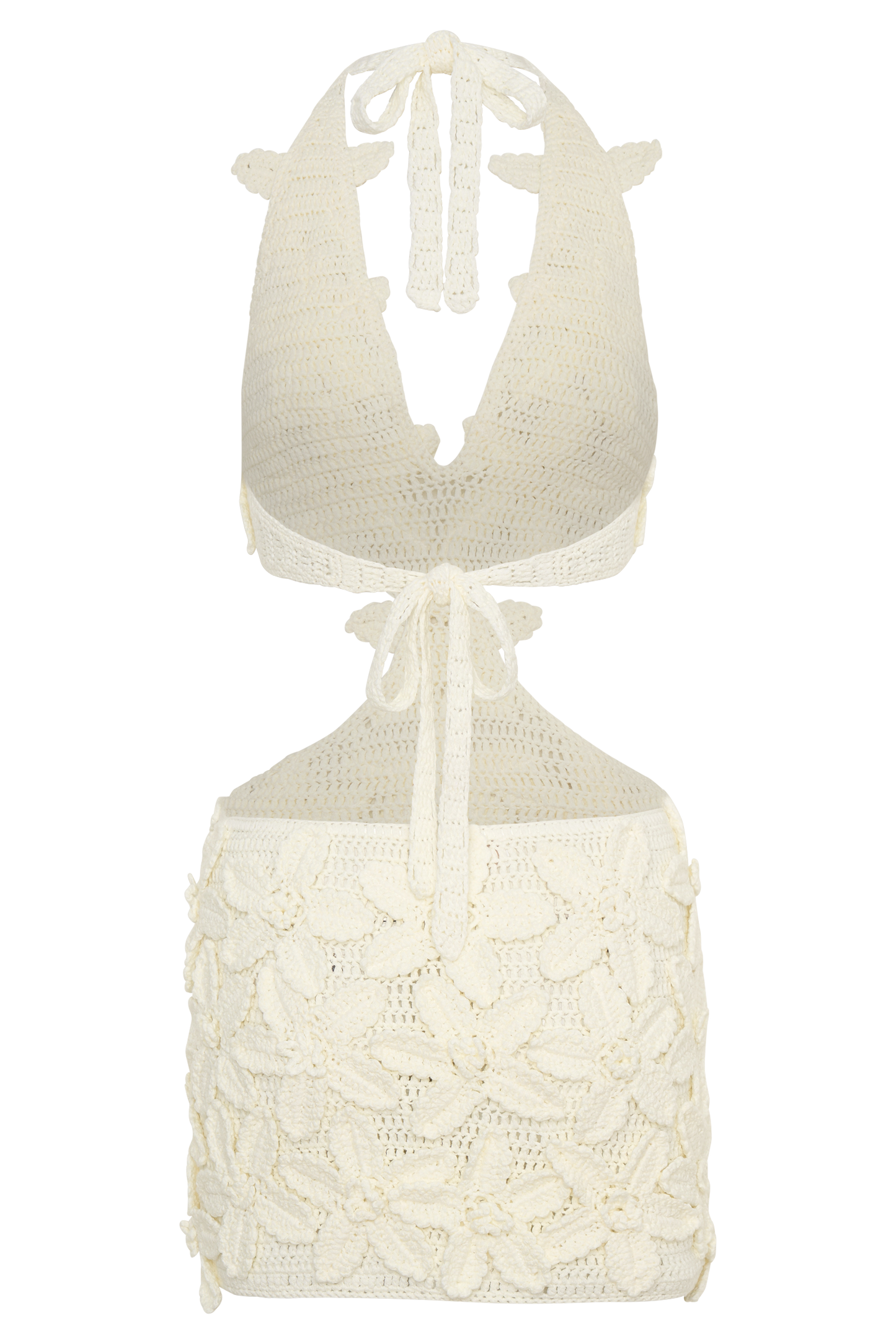 Jaylene Floral Crochet Mini Dress - White