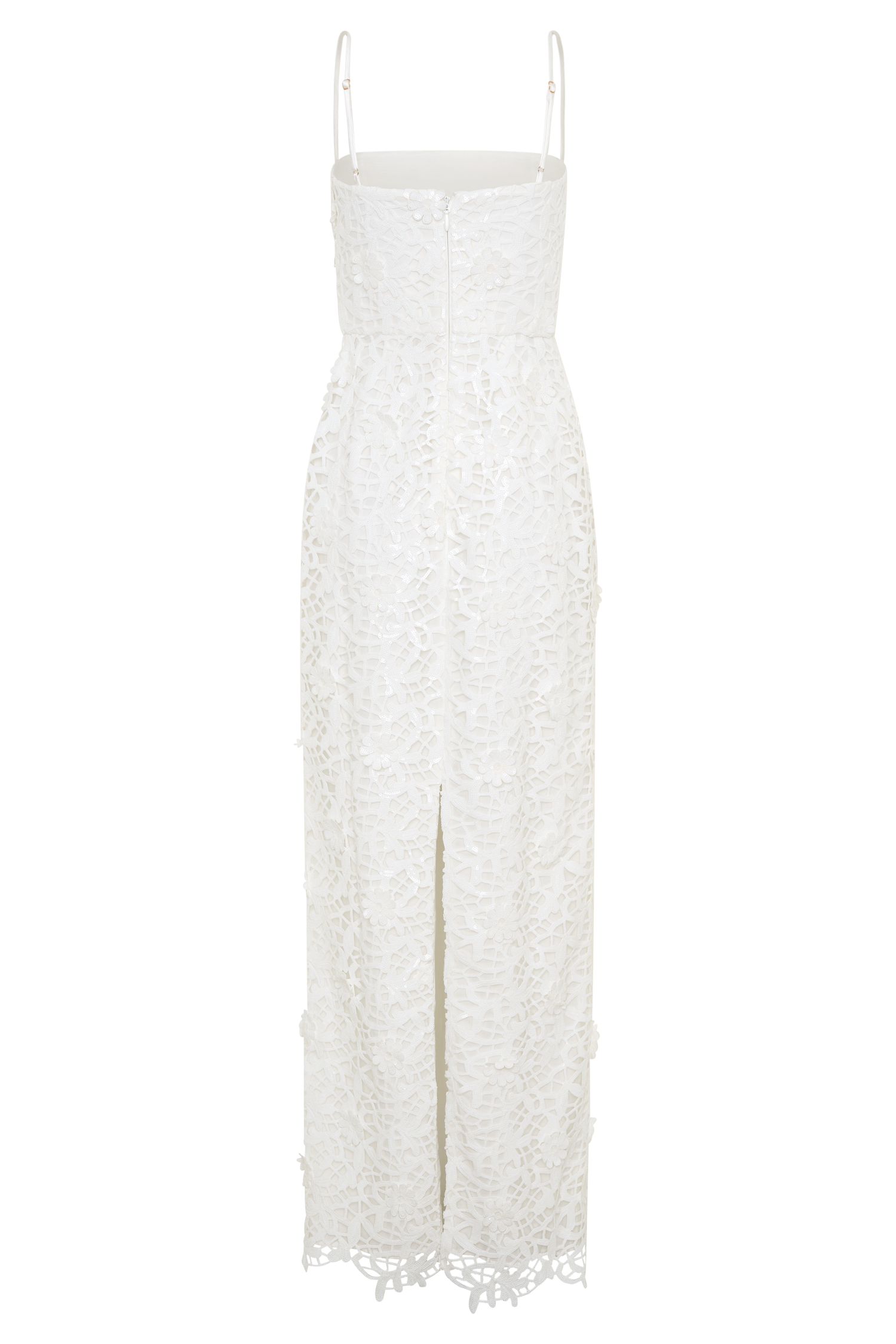 Josefa Sequin Lace Maxi Dress - White #6