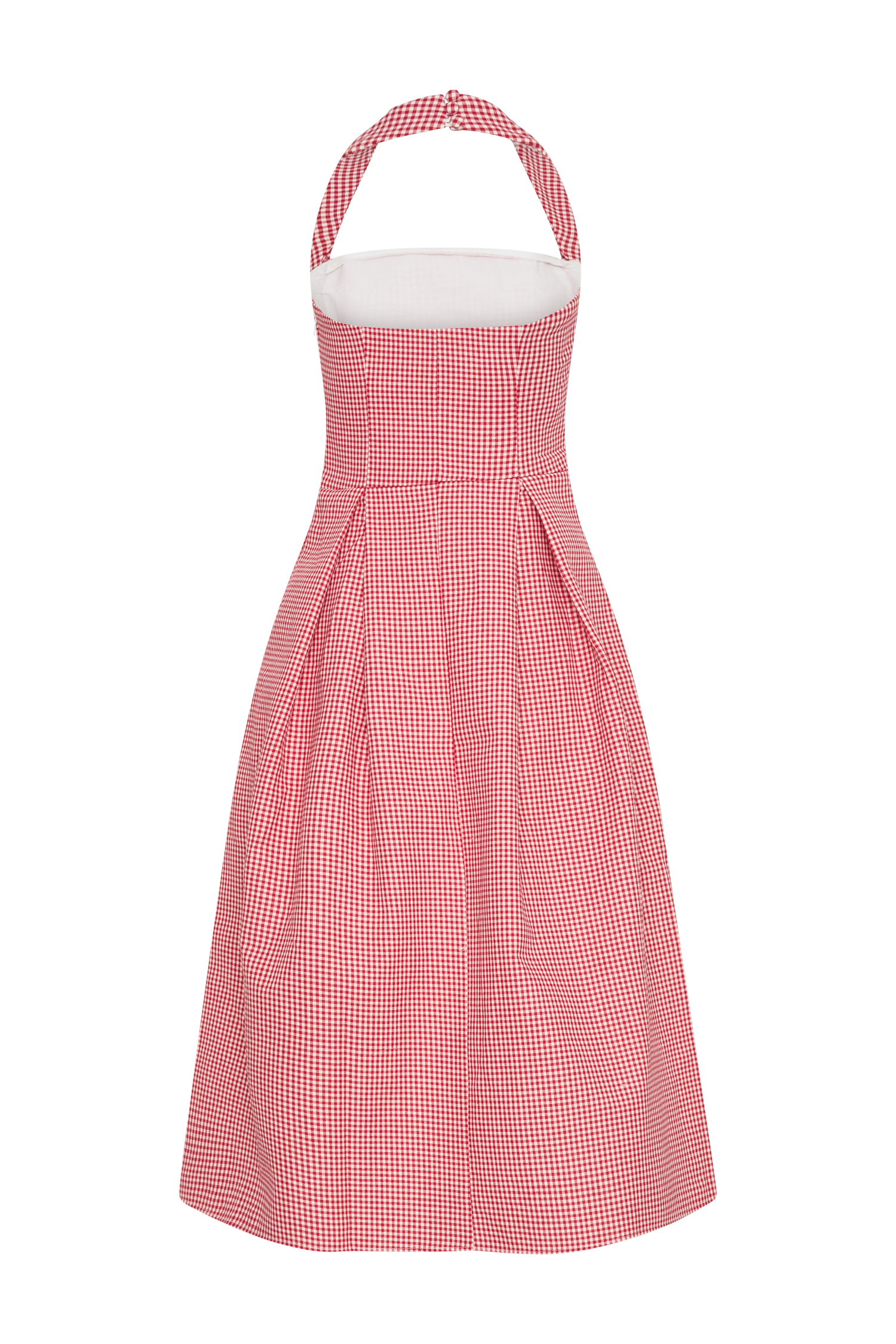 Juana Halter Midi Dress Red Gingham MESHKI