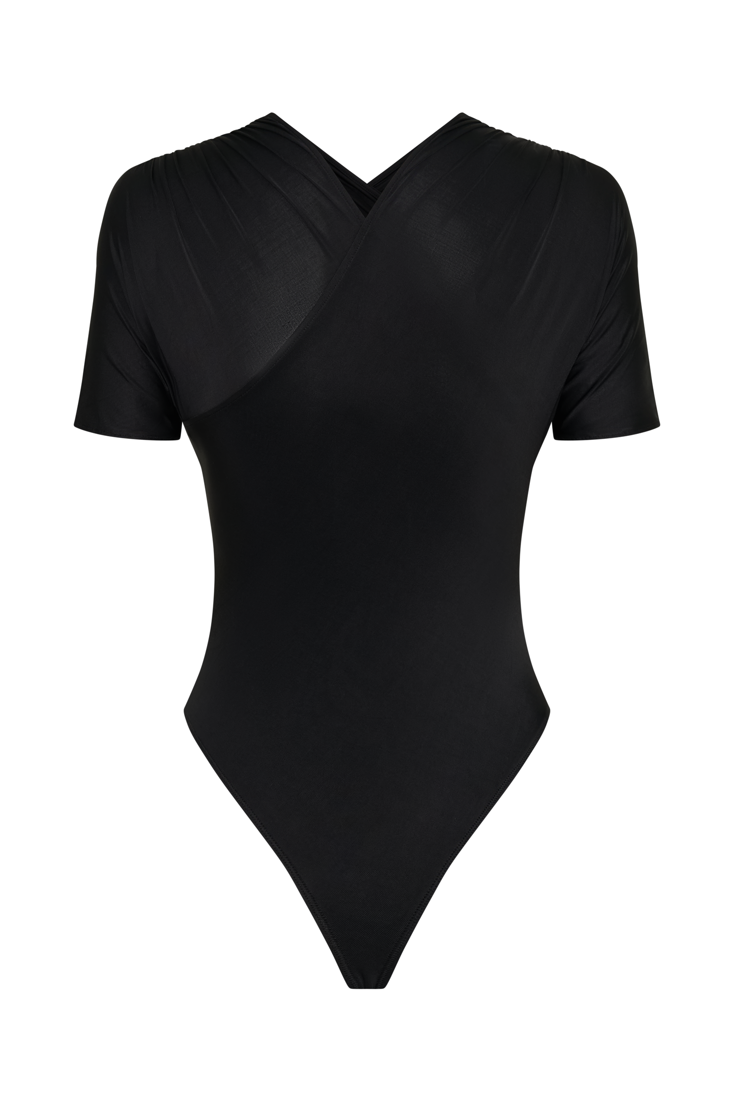 Junie Shortsleeve Cross-Over Bodysuit - Black #8