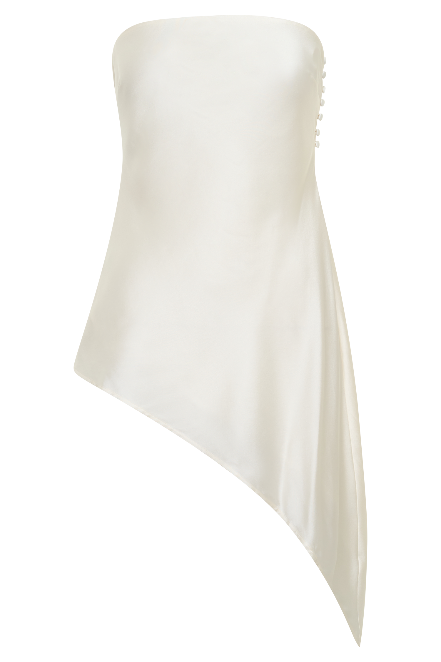 Kayla Silk Blend Strapless Asymmetric Top - Ivory #9