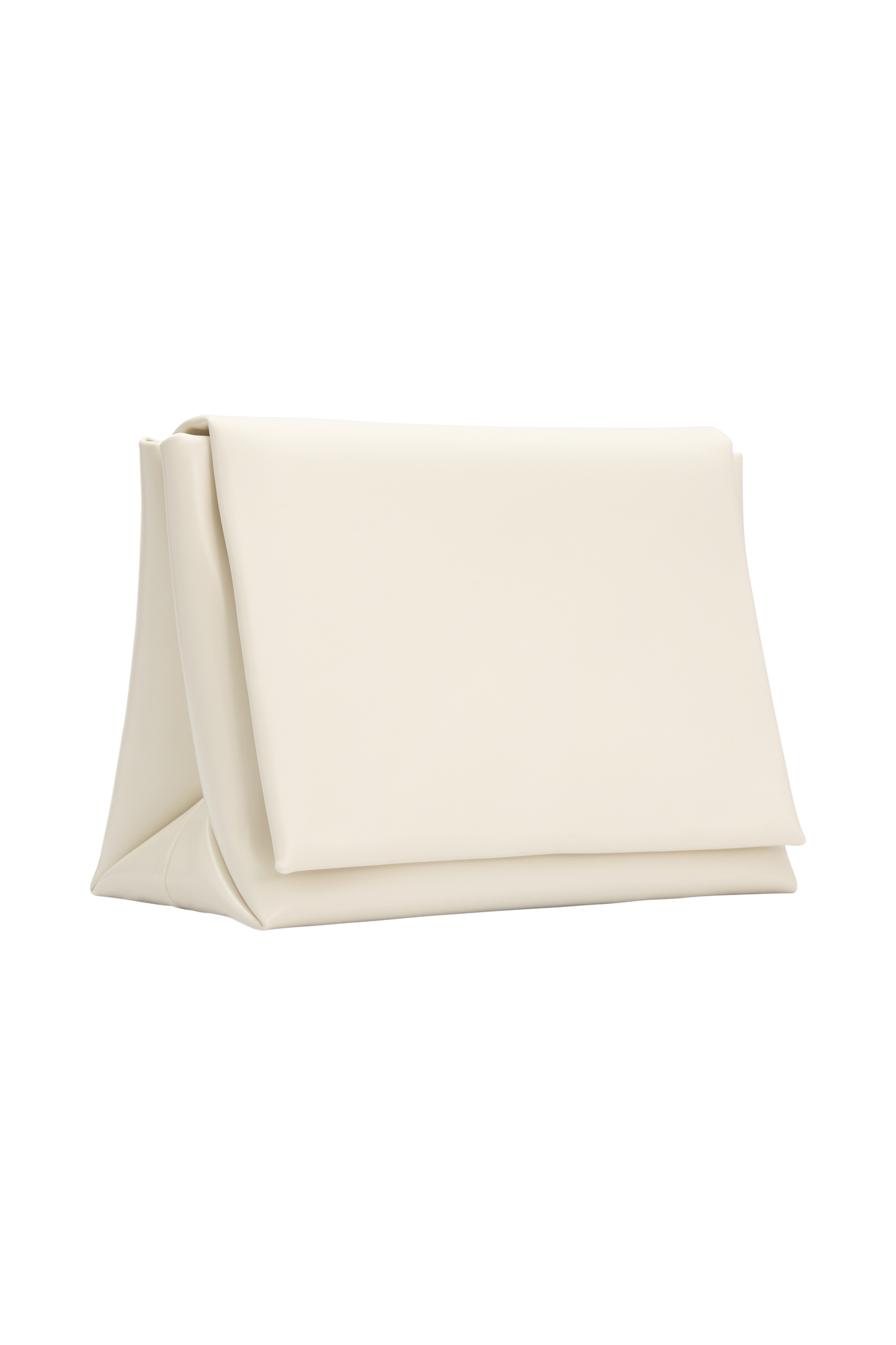 Kiera Faux Leather Oversized Clutch - Ivory