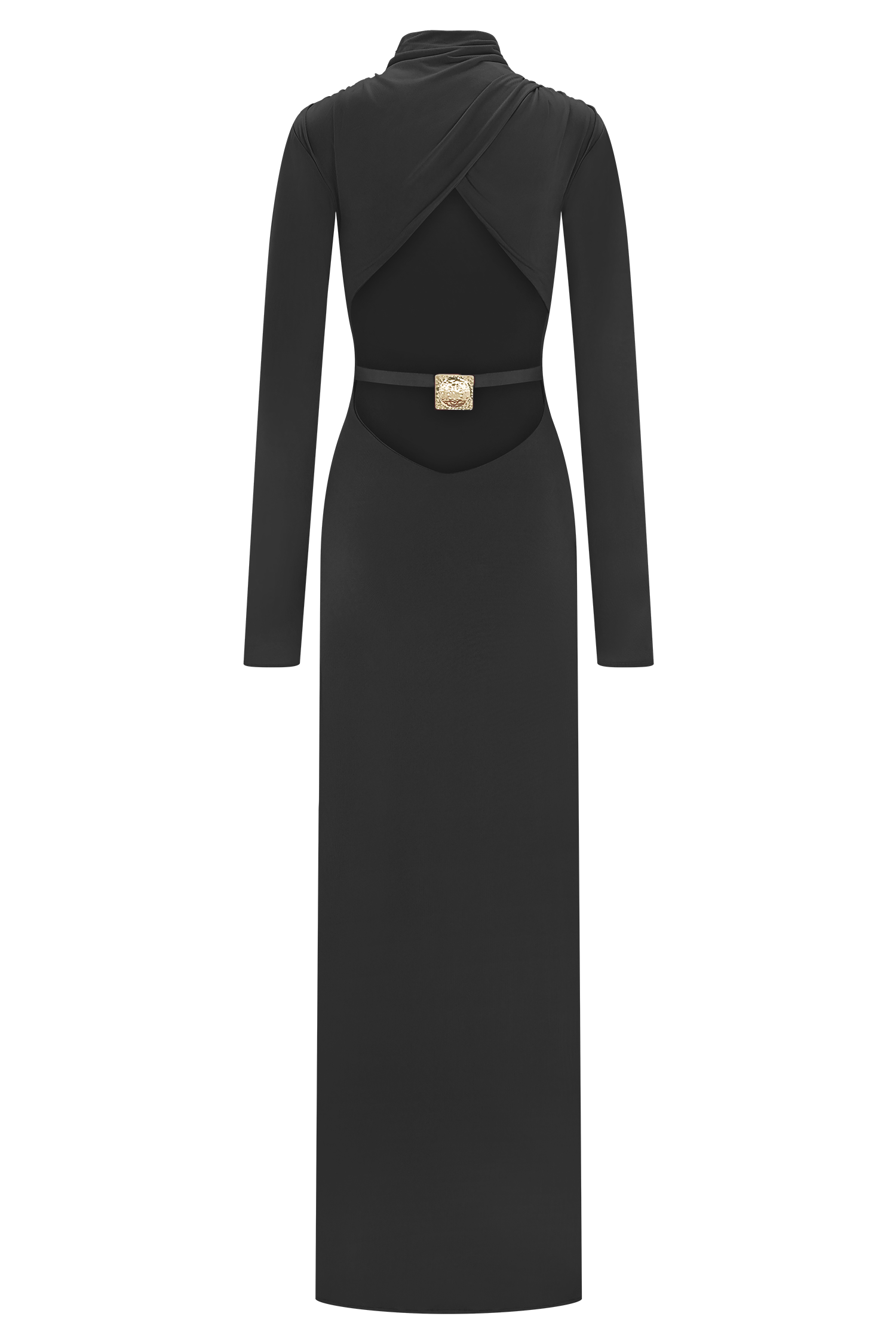 Kiyah Slinky Cut Out Maxi Dress - Black #6