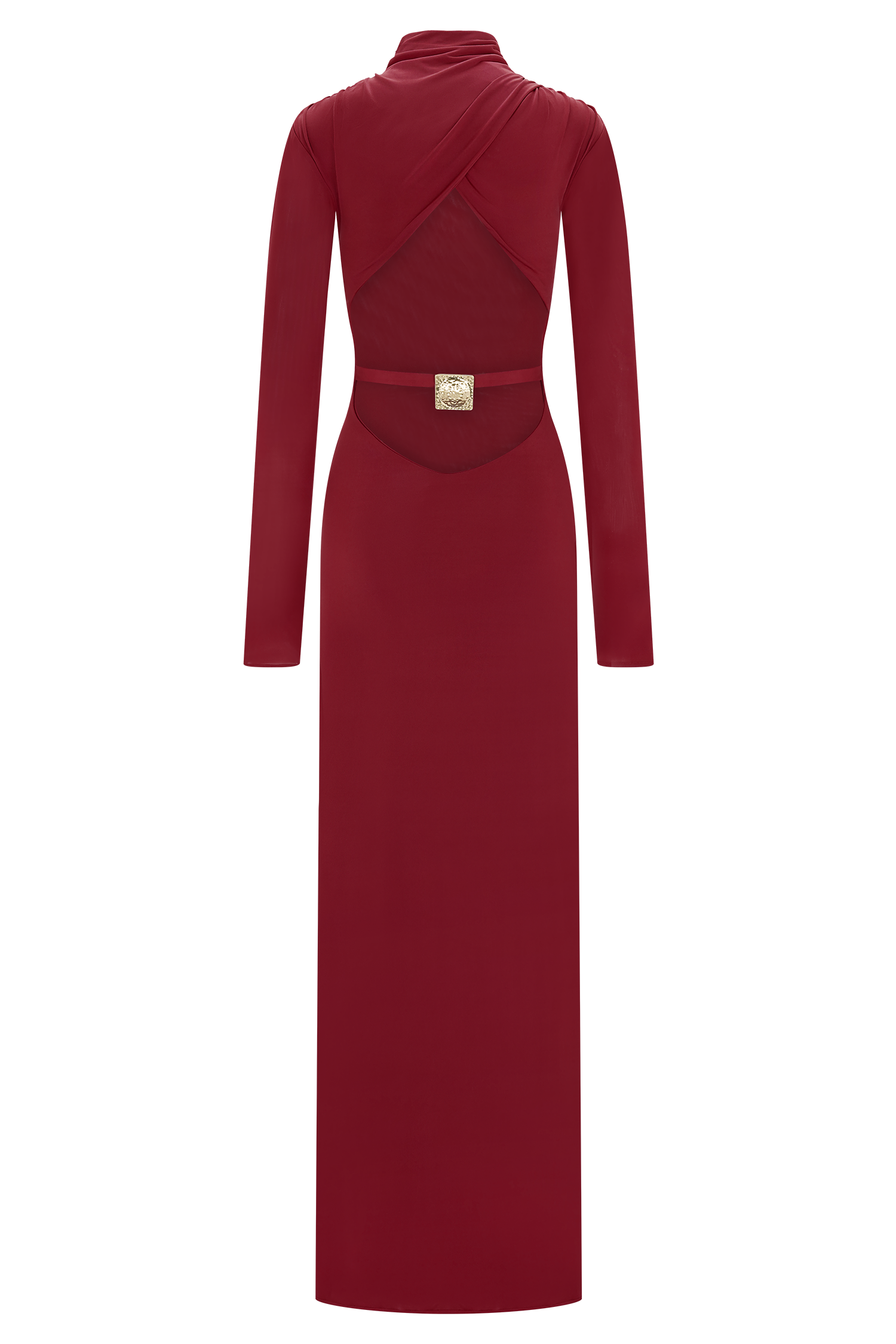 Kiyah Slinky Cut Out Maxi Dress - Red #9