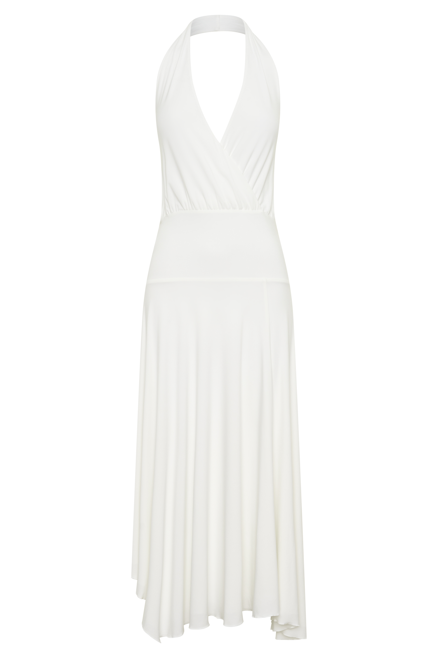 Krish Hankie Halter Midi Dress - White #8