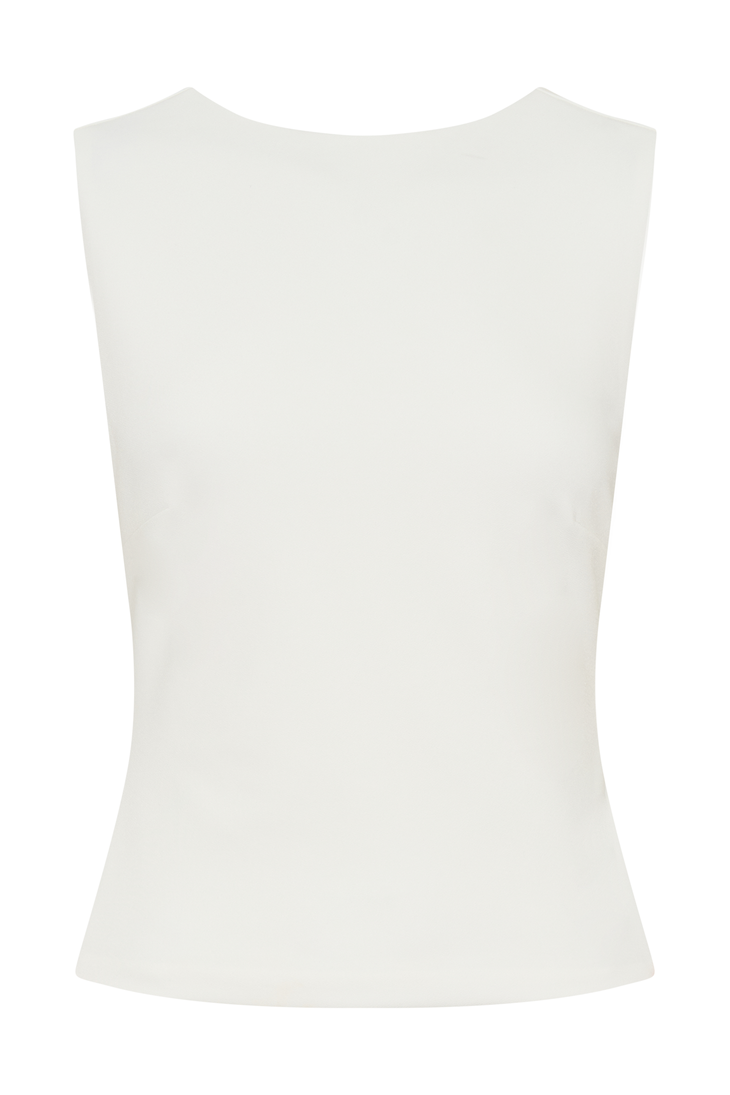 Kyra Open Back Scuba Crepe Top - White #9