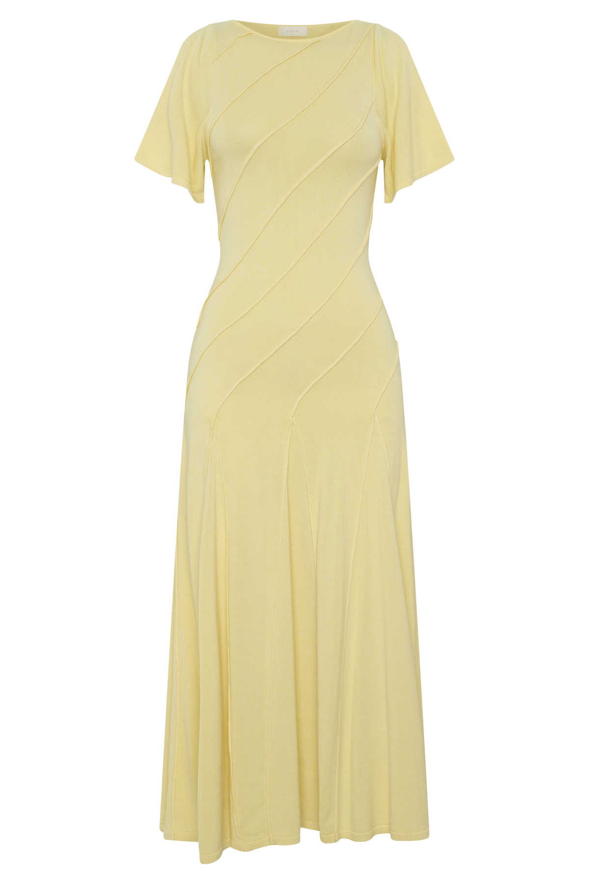 Lani Asymmetrical Knit Midi Dress - Butter Yellow #9