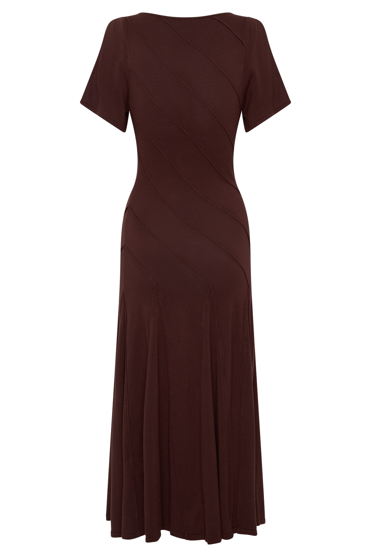 Lani Asymmetrical Knit Midi Dress - Chocolate