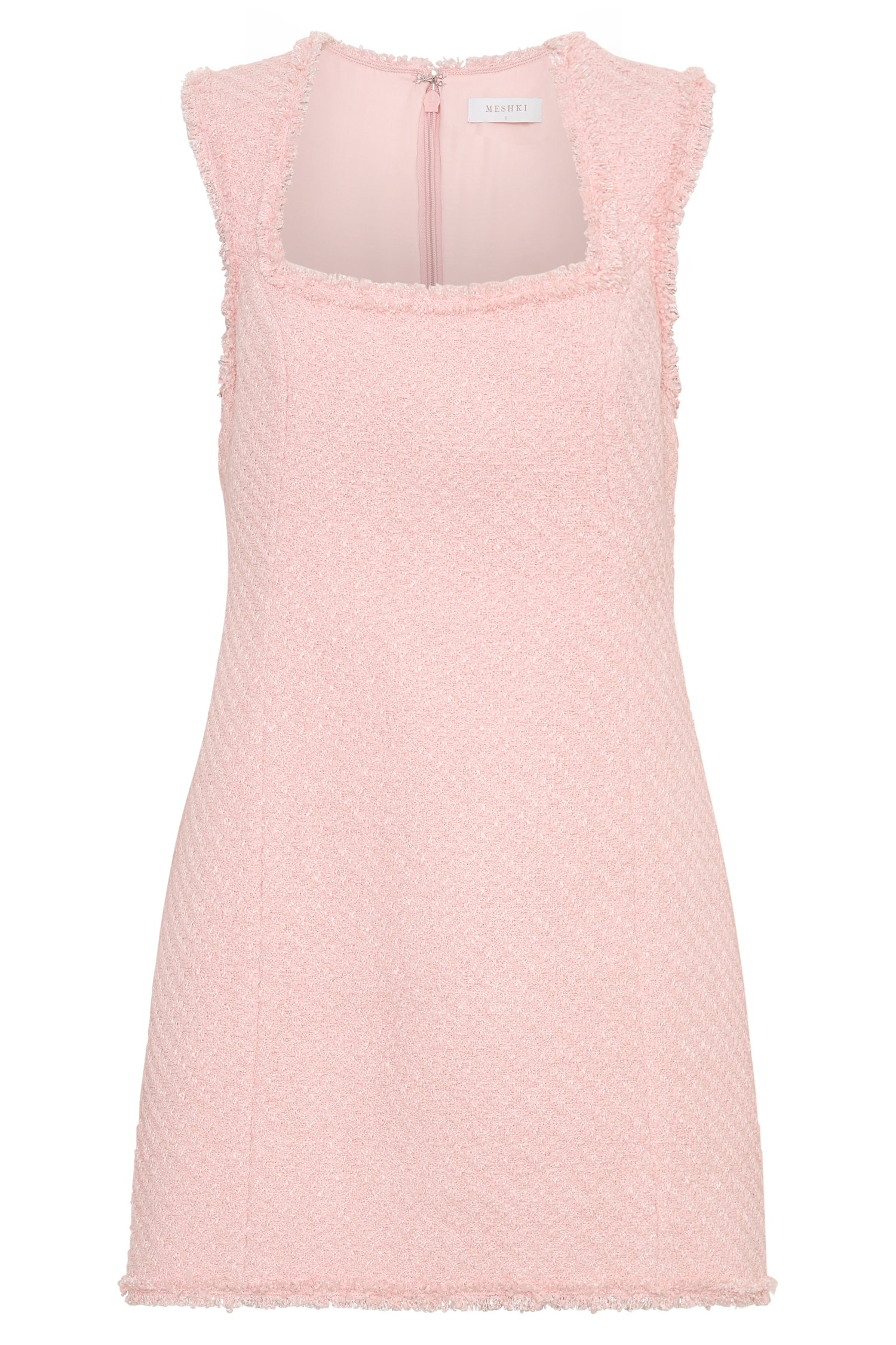 Lea Tweed Sleeveless Mini Dress - Baby Pink #11