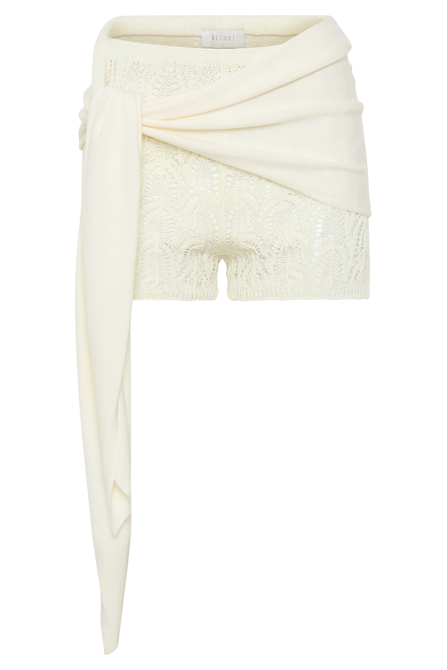 Liora Crochet Shorts With Knit Overlay - Ivory #9