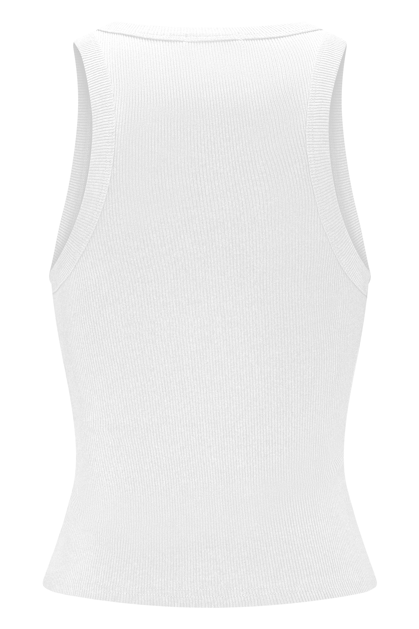 Lola Ribbed Sleeveless Top With Hardware - White