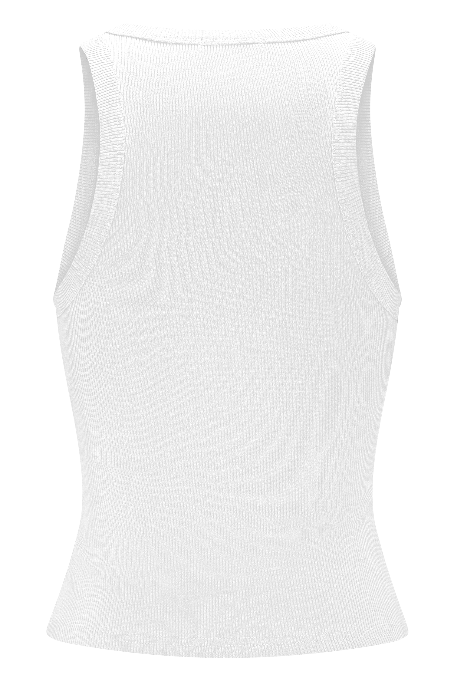 Lola Ribbed Sleeveless Top With Hardware - White #7
