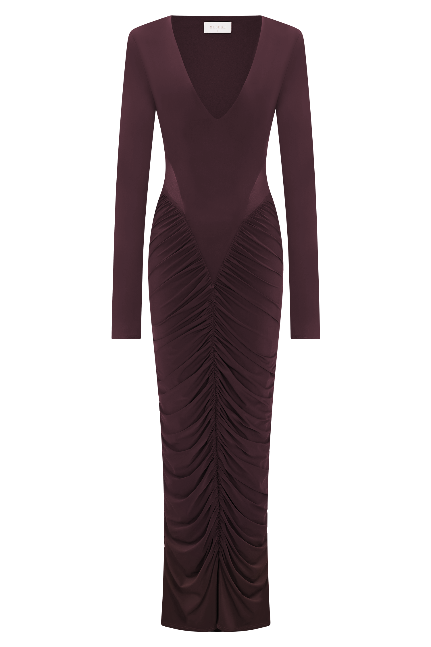 Louanne Slinky Long Sleeve Maxi Dress - Burgundy | MESHKI Louanne Slinky Long Sleeve Maxi Dress - Burgundy | MESHKI