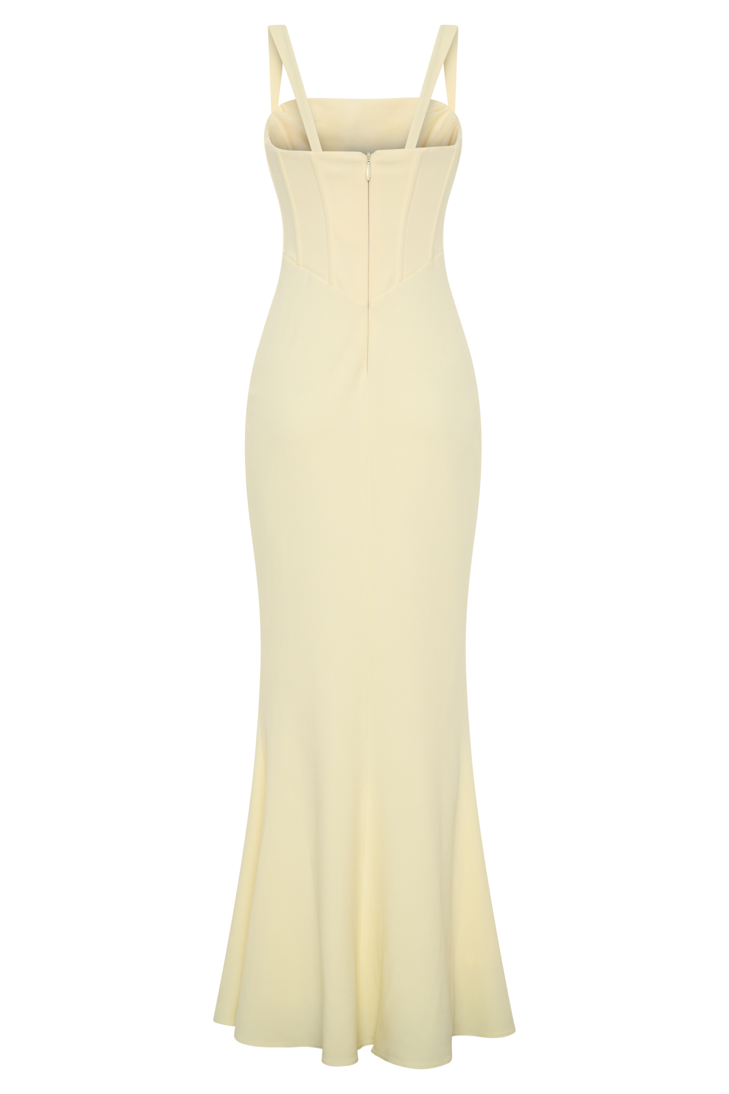 Luella Crepe Corset Maxi Dress - Lemon