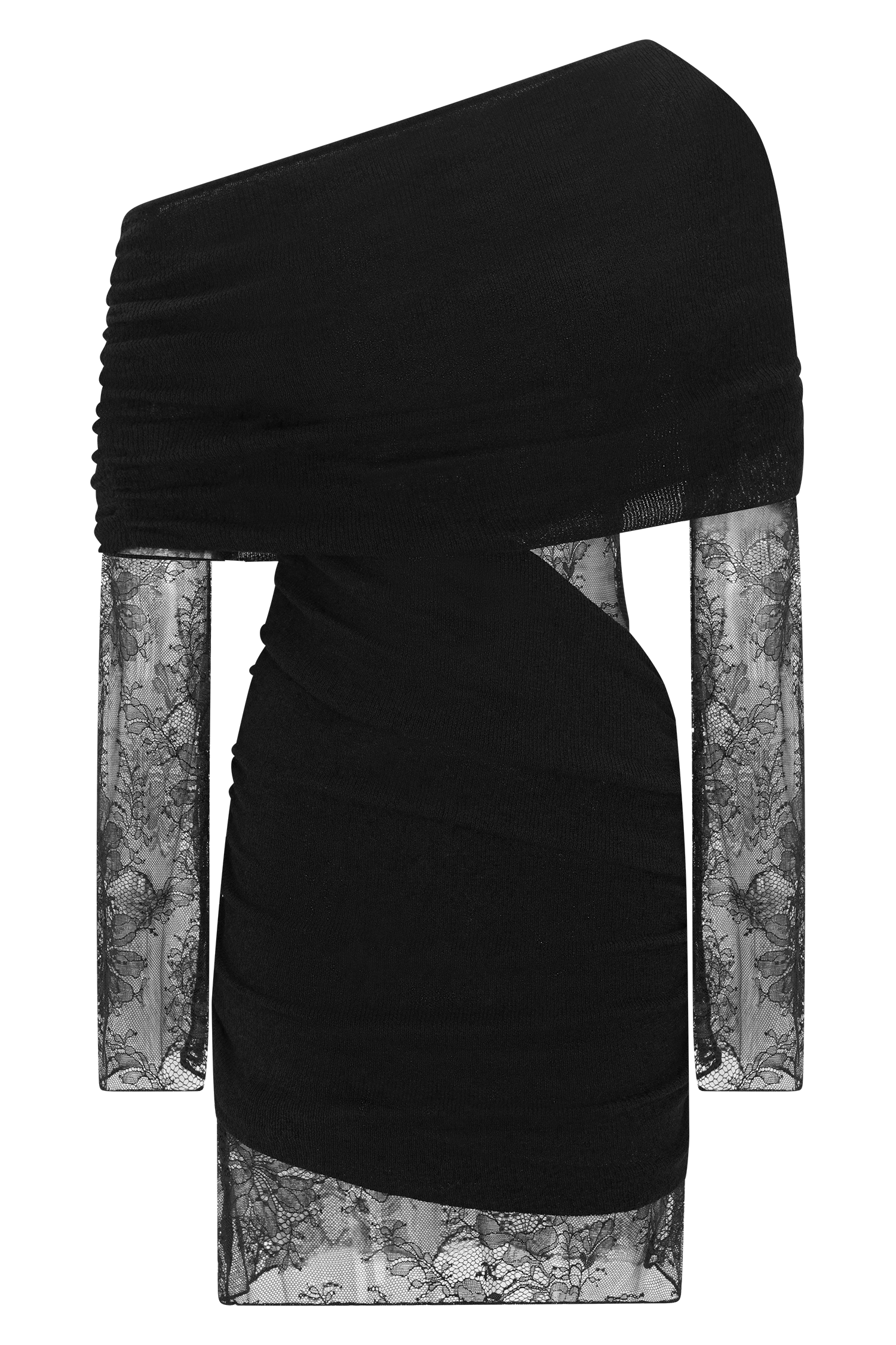 Luxie Lace Knit Mini Dress - Black #8