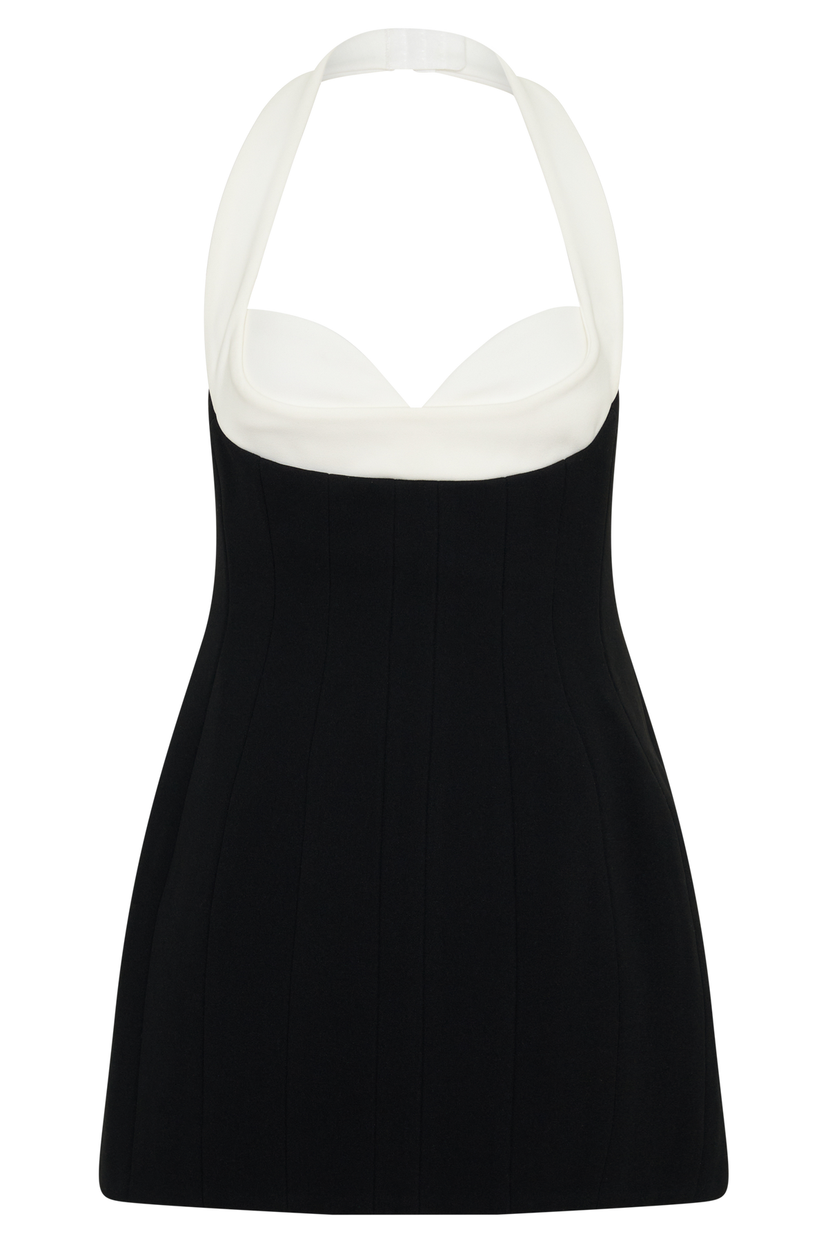 Malika Bust Detail Halter Mini Dress - Black/White