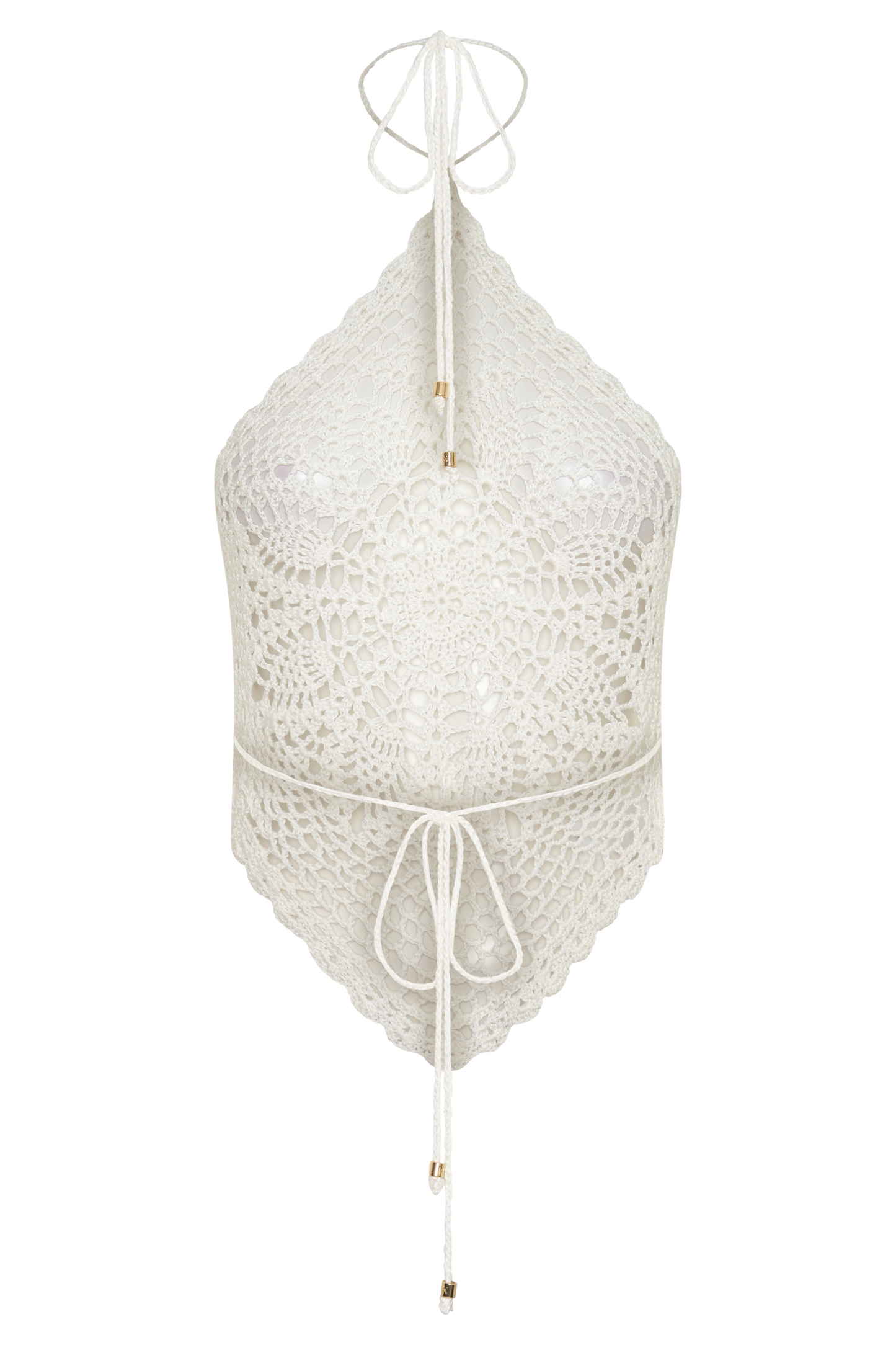 Marvin Crochet Halter Top - Ivory