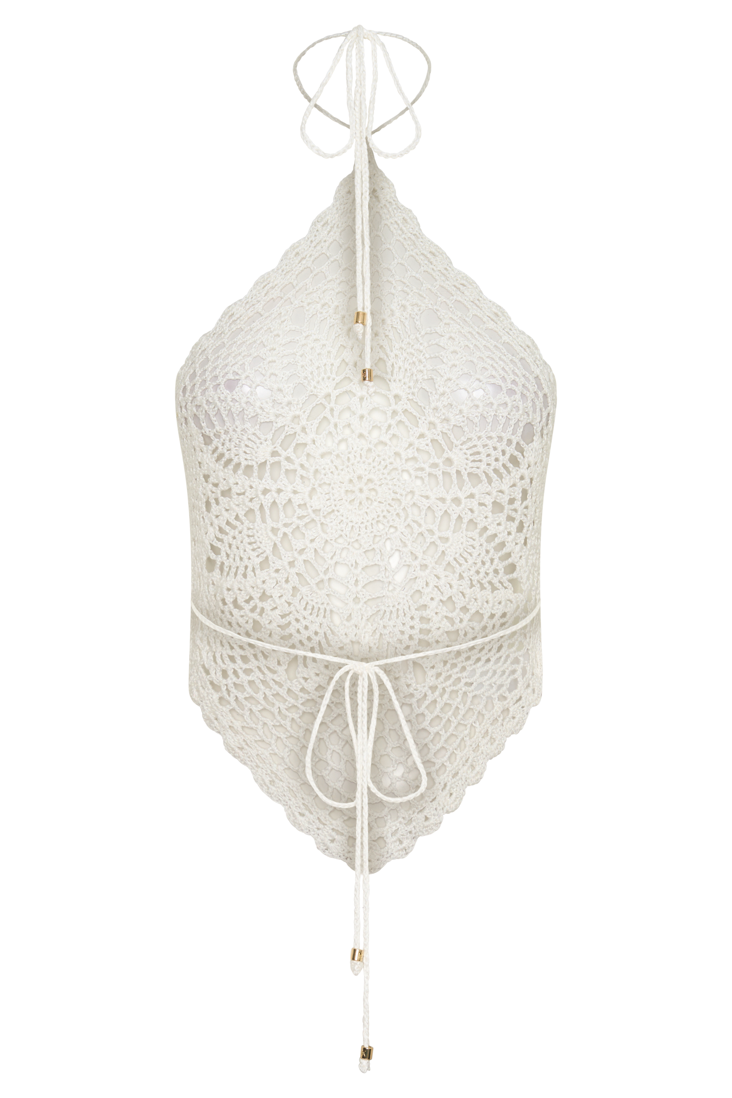 Marvin Crochet Halter Top - Ivory #8
