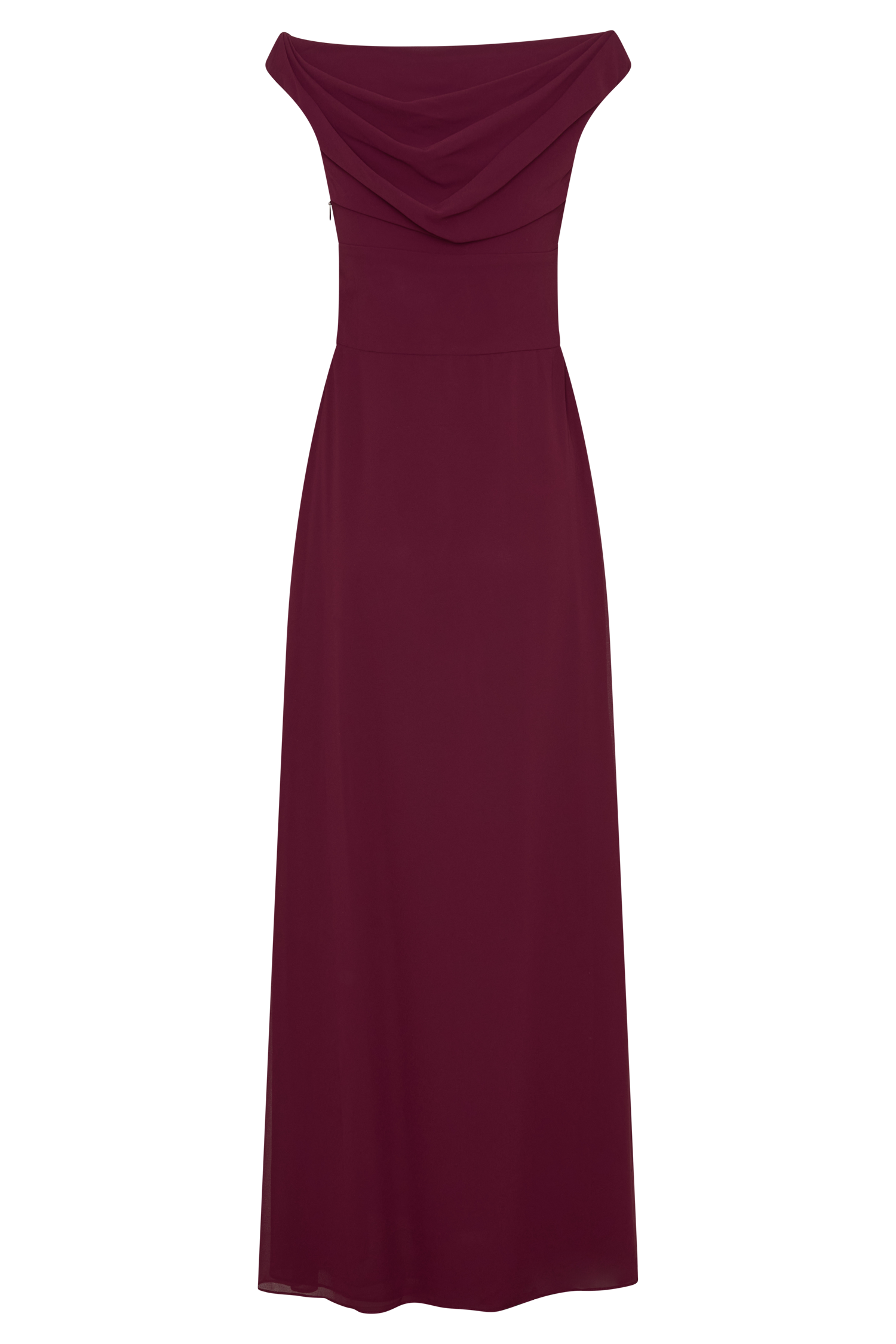 Mabel Off Shoulder Chiffon Maxi Dress - Merlot #6