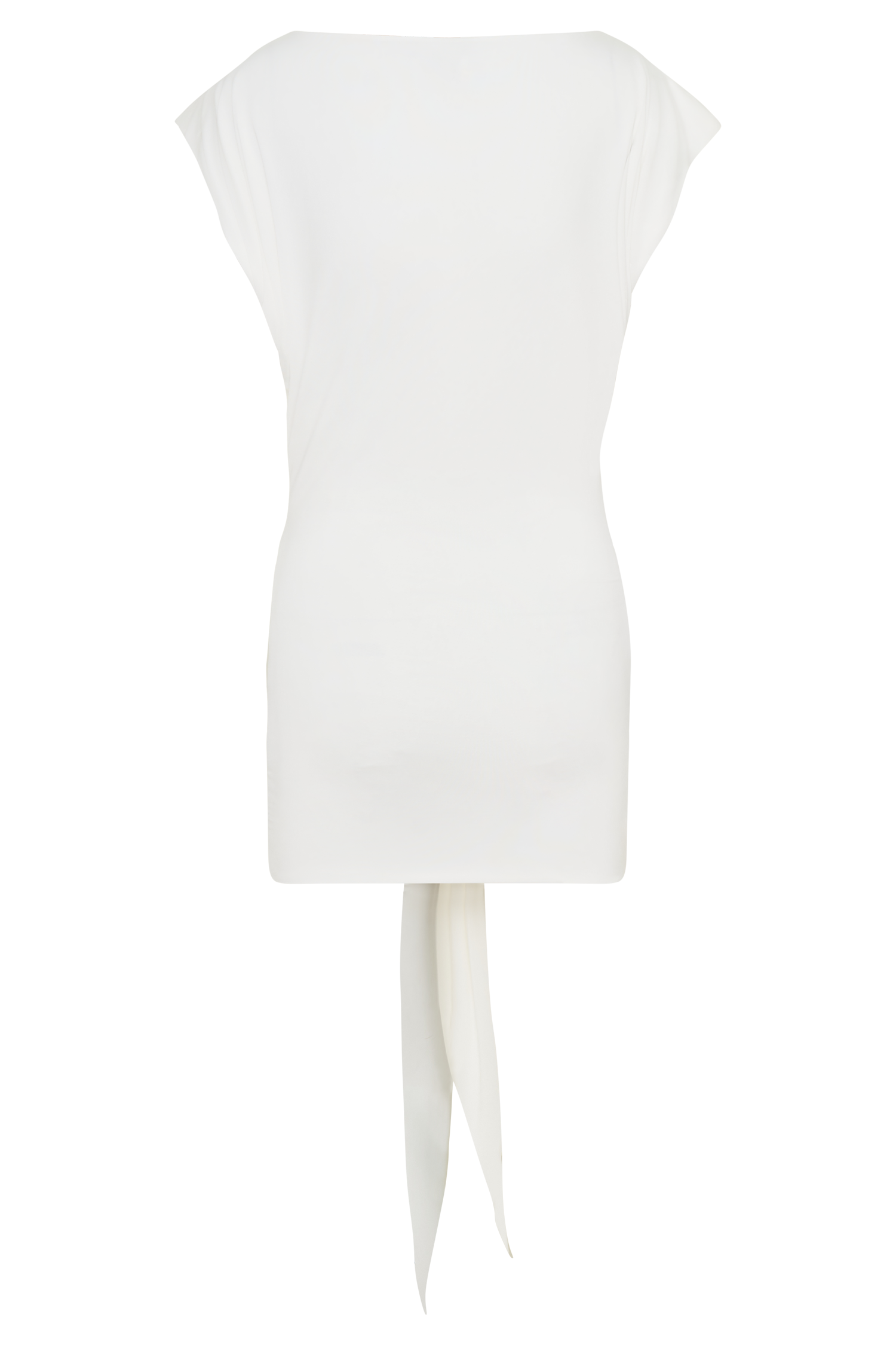 Maiara Shortsleeve Slinky Tie Mini Dress - White #6