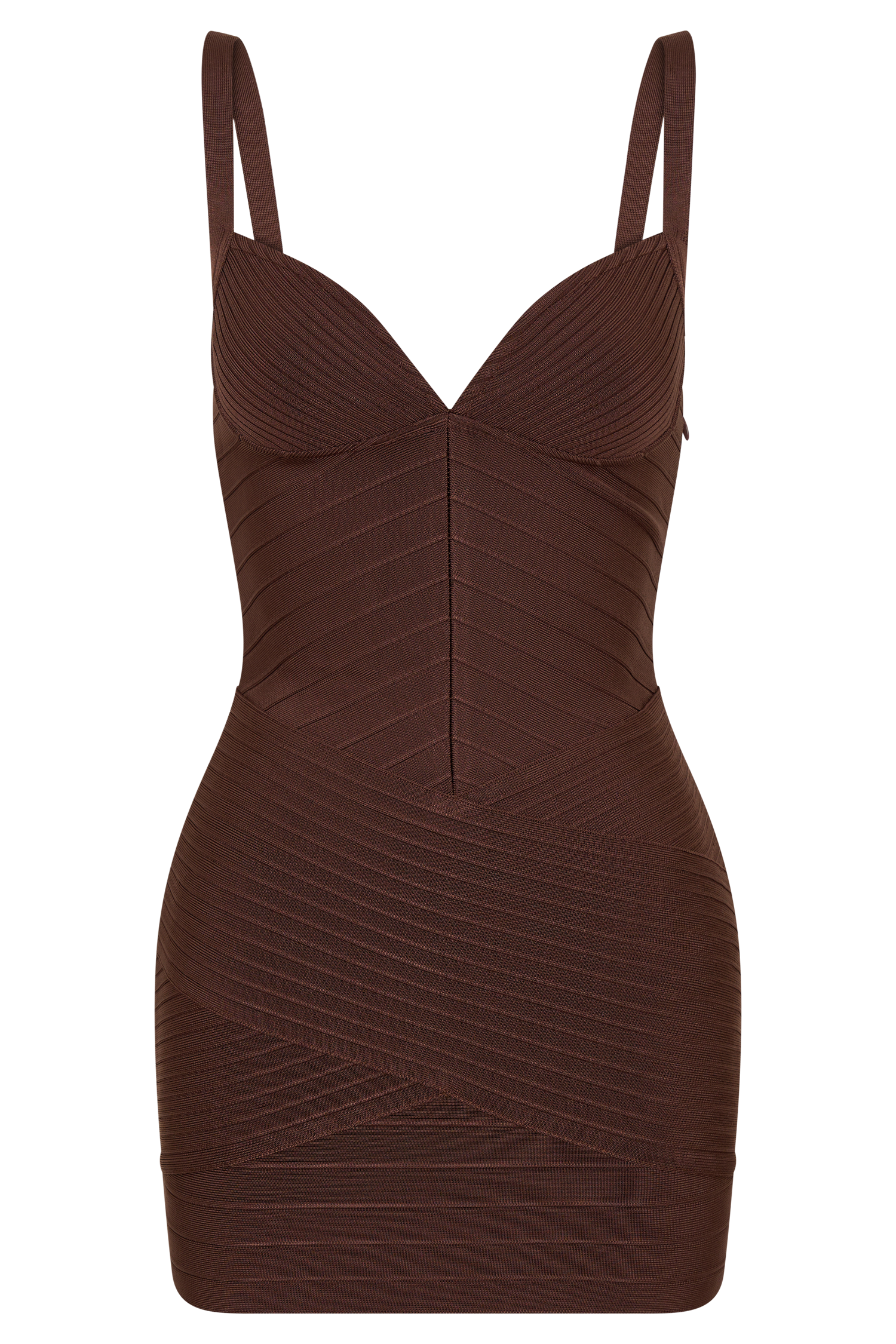Maison Bandage Knit Mini Dress - Chocolate #7