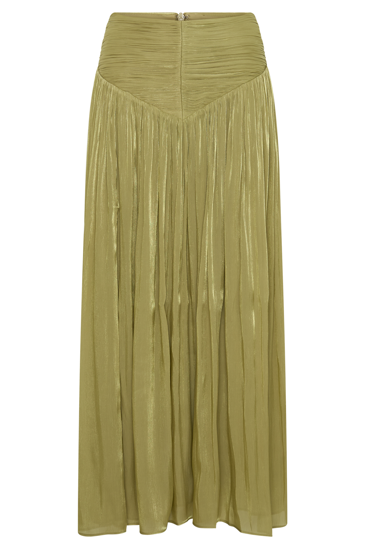 Makena Gathered Midi Skirt - Green