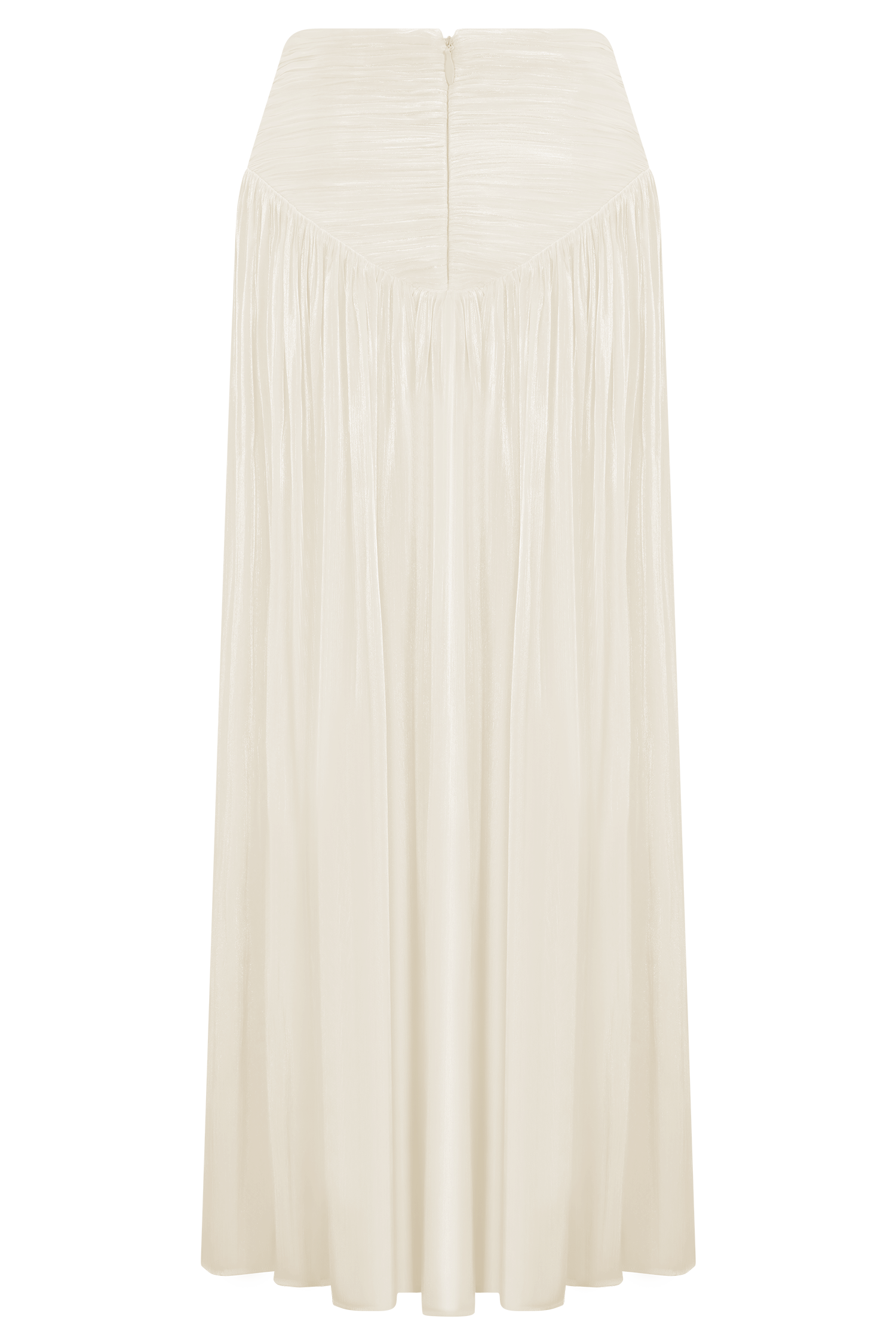 Makena Gathered Midi Skirt - Opal White #13