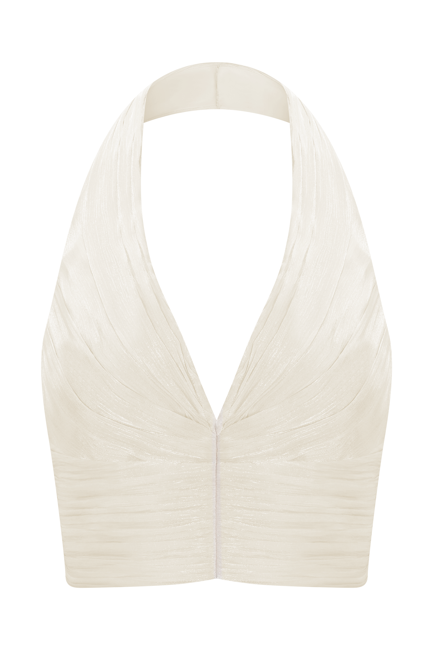 Makena Gathered V Neck Top - Opal White #11