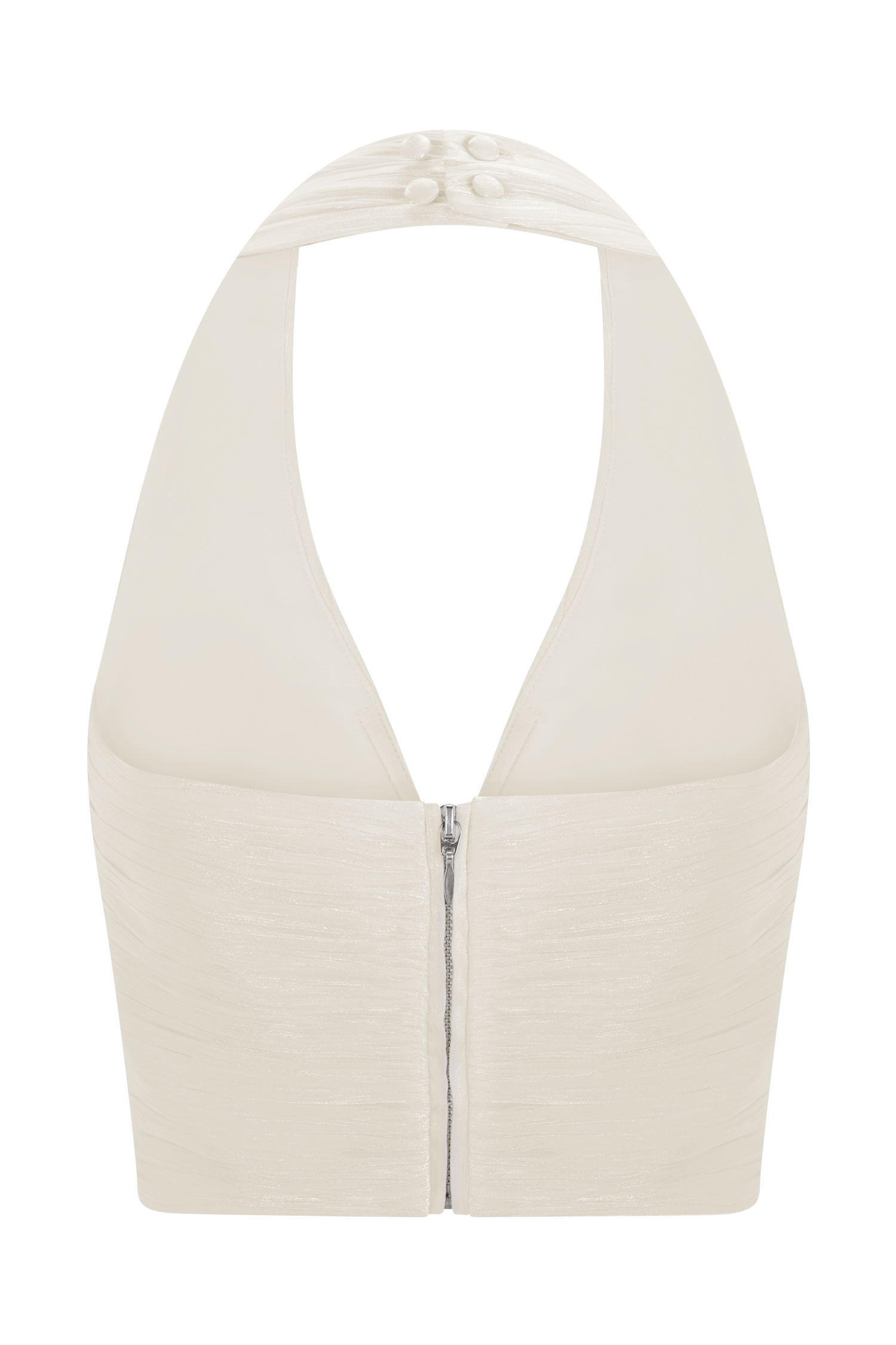 Makena Gathered V Neck Top - Opal White #10