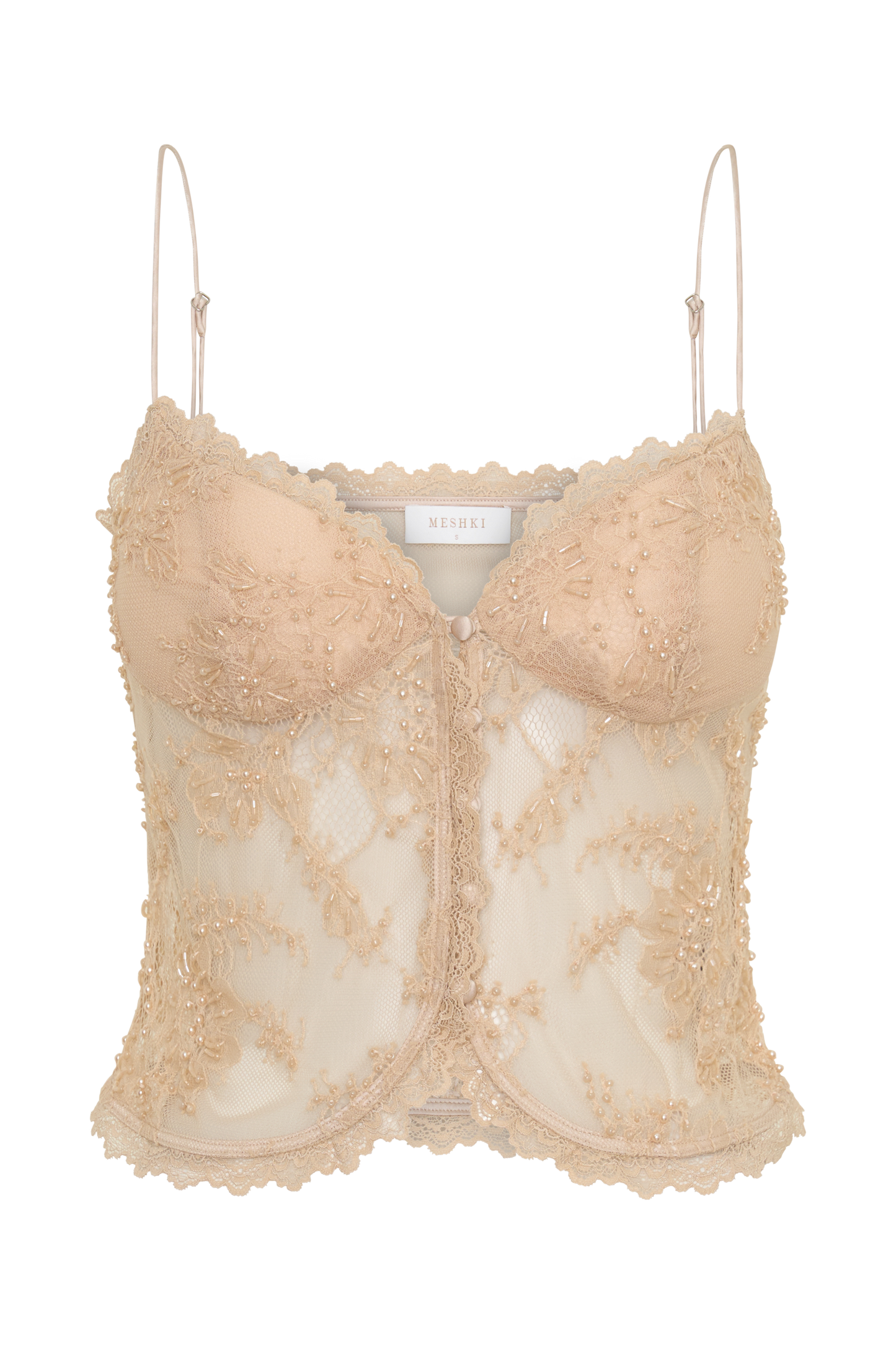 Marcelle Sweetheart Lace Top - Blush Rose Gold