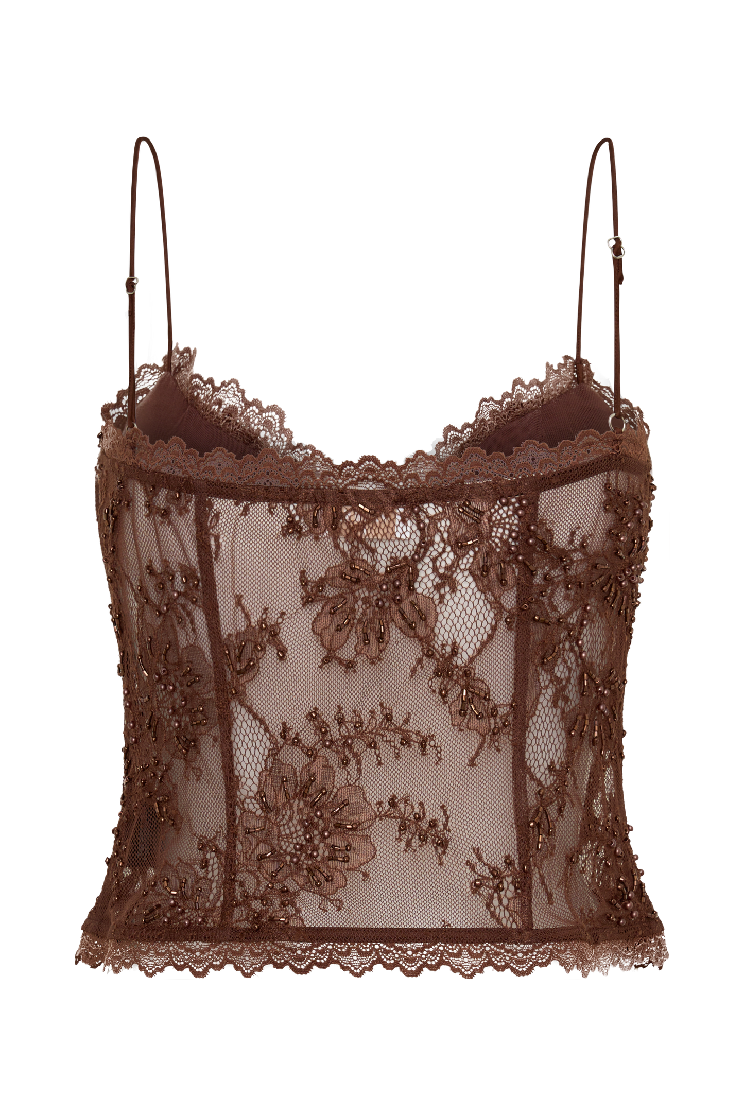 Marcelle Sweetheart Lace Top - Dark Chocolate