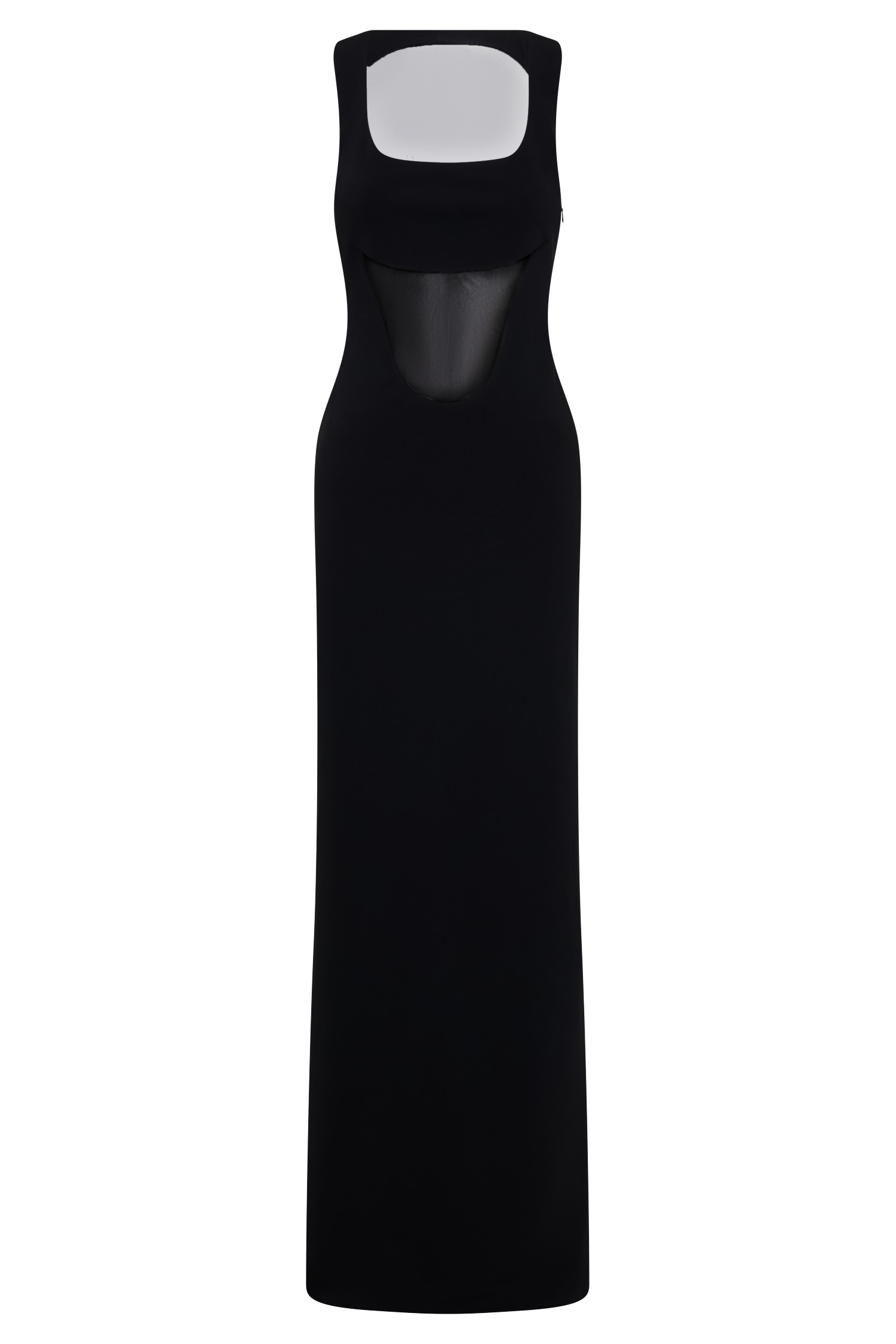 Marlon Crepe And Mesh Maxi Dress - Black #9