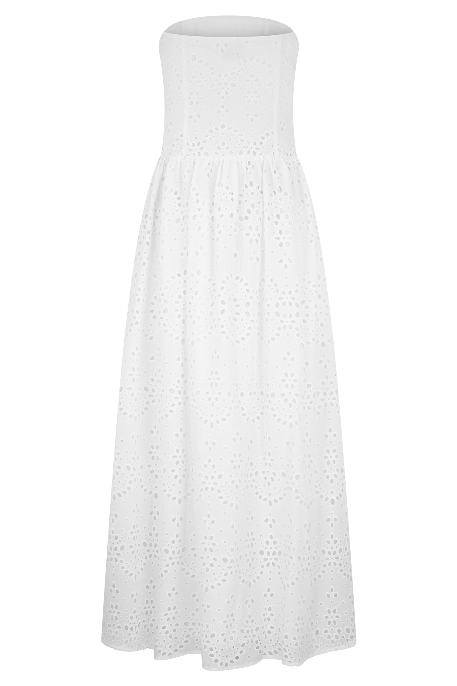 Maureen Broderie Strapless Maxi Dress - White #7