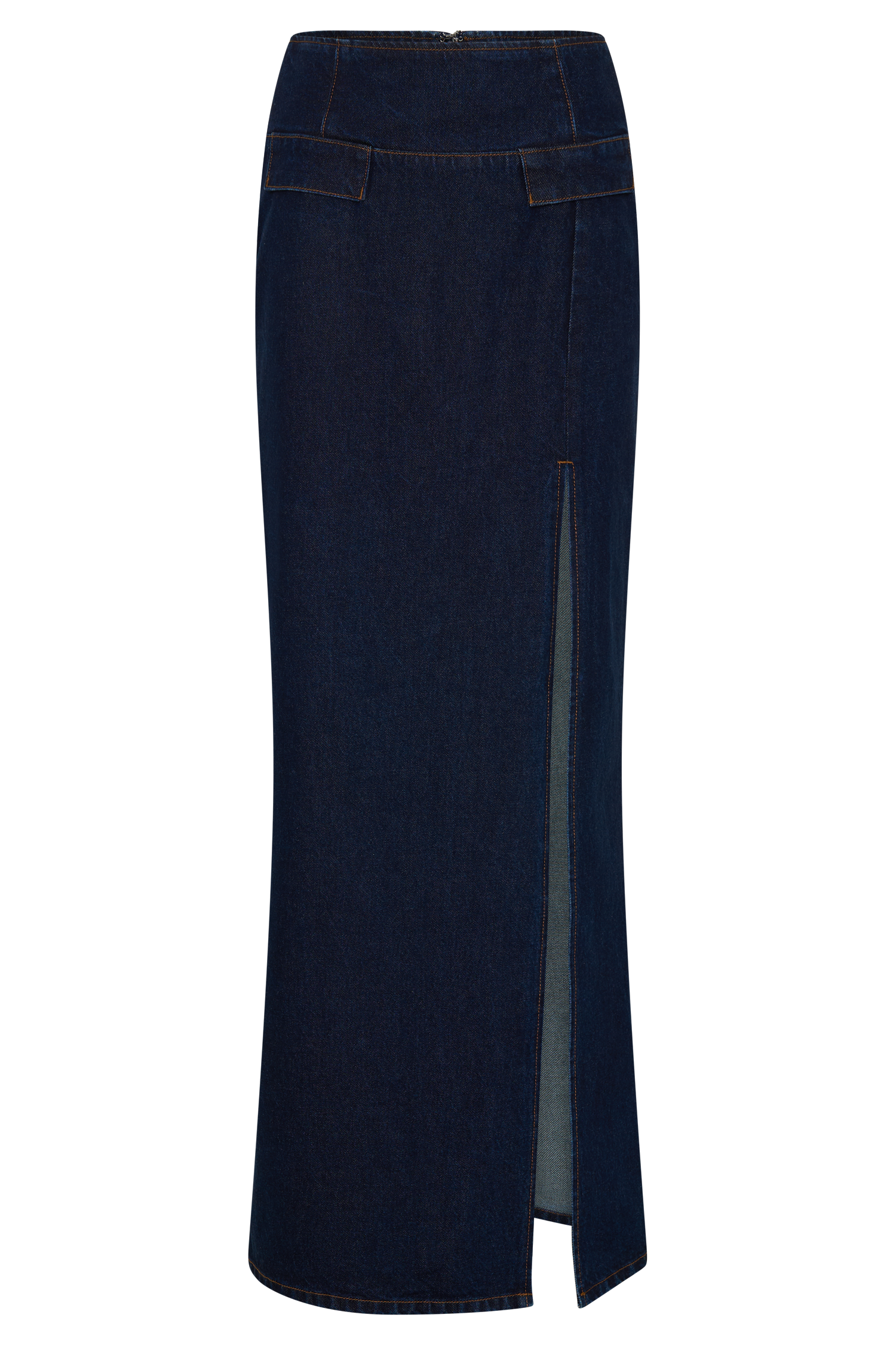 Maylena High Rise Denim Maxi Skirt - Indigo Blue #10