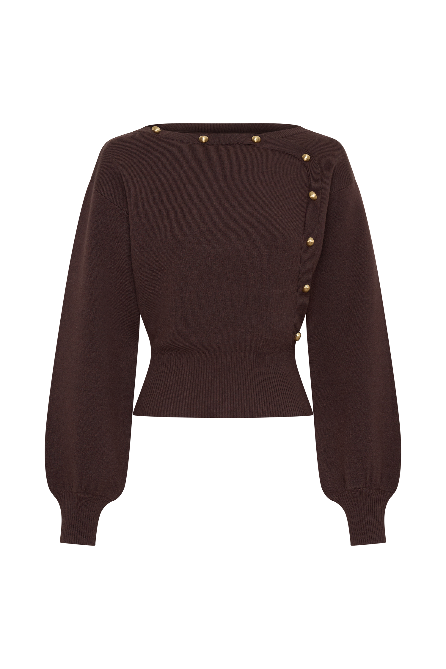 Mertyle Aysmetrical Knit Jumper - Deep Chocolate #10