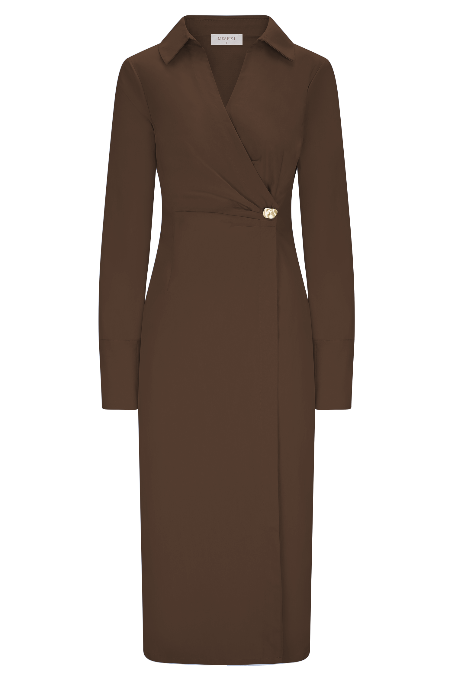 Mikaila Asymmetric Shirt Dress - Dark Chocolate #8