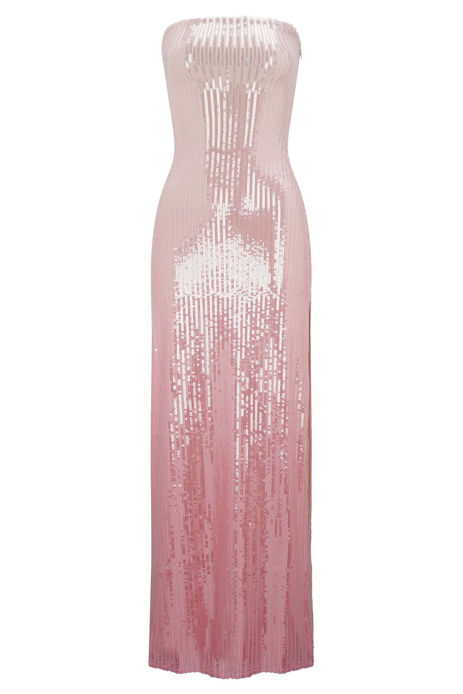 strapless open back dress Plus-Size Long Lace-Up Prom Ball Gown Dusty Mauve / 18