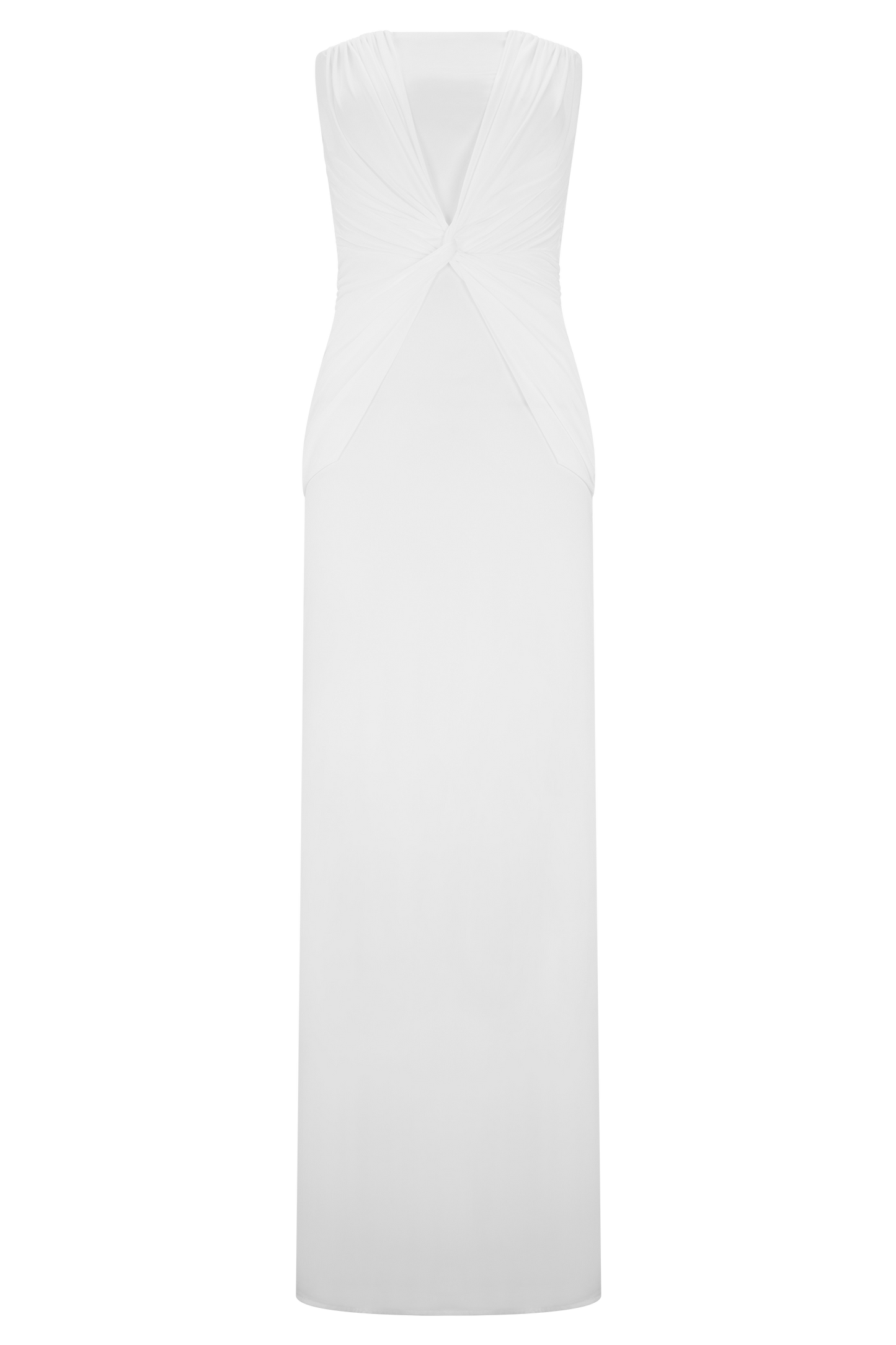 Mirren Strapless Slinky Maxi Dress - White