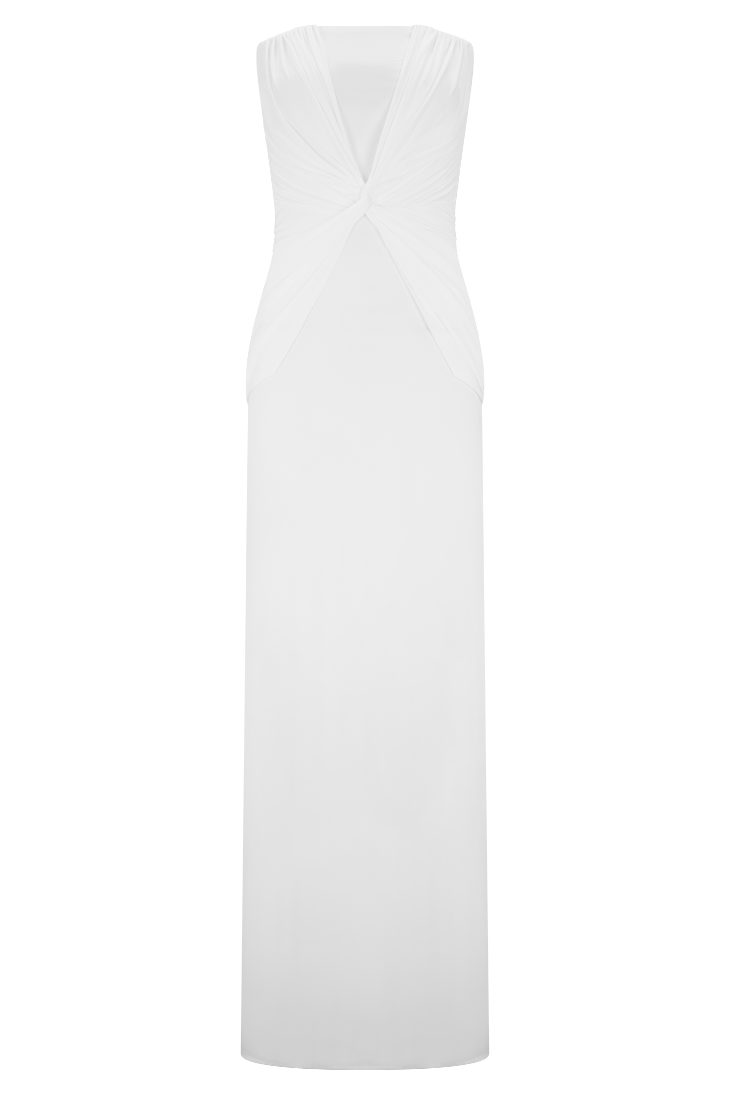 Mirren Strapless Slinky Maxi Dress - White #7