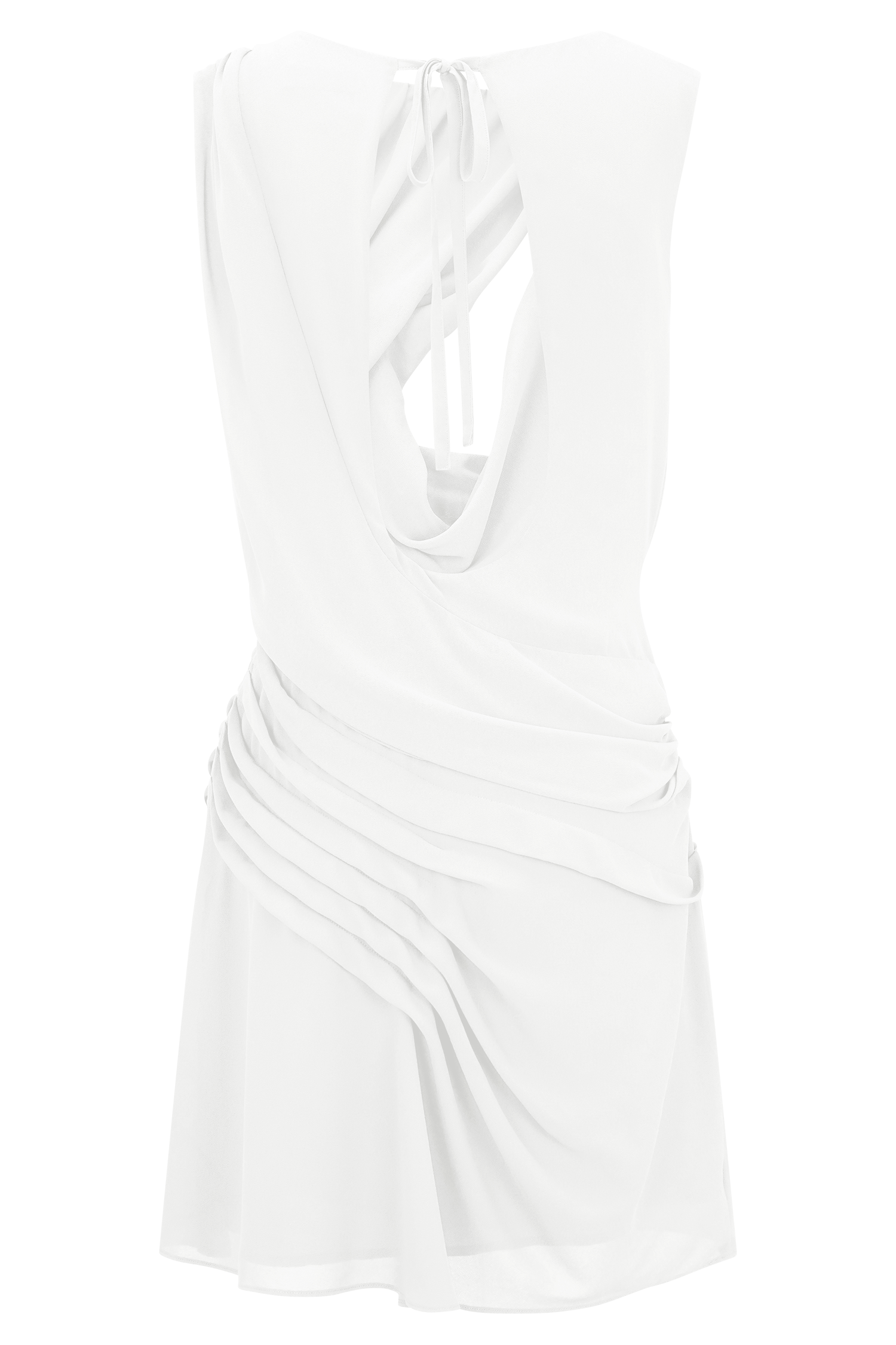 Oria Chiffon Mini Dress - White #8