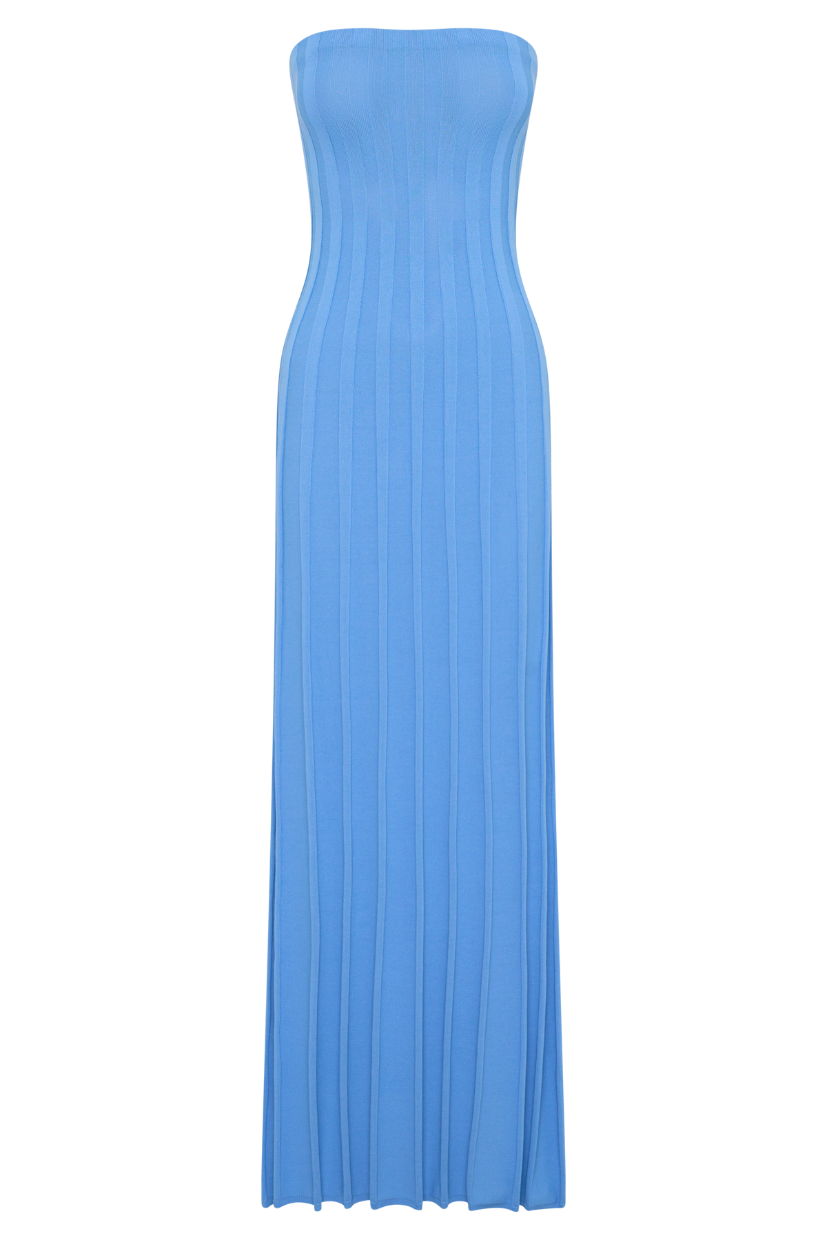 Pia Ribbed Strapless Maxi Dress - Periwinkle #9