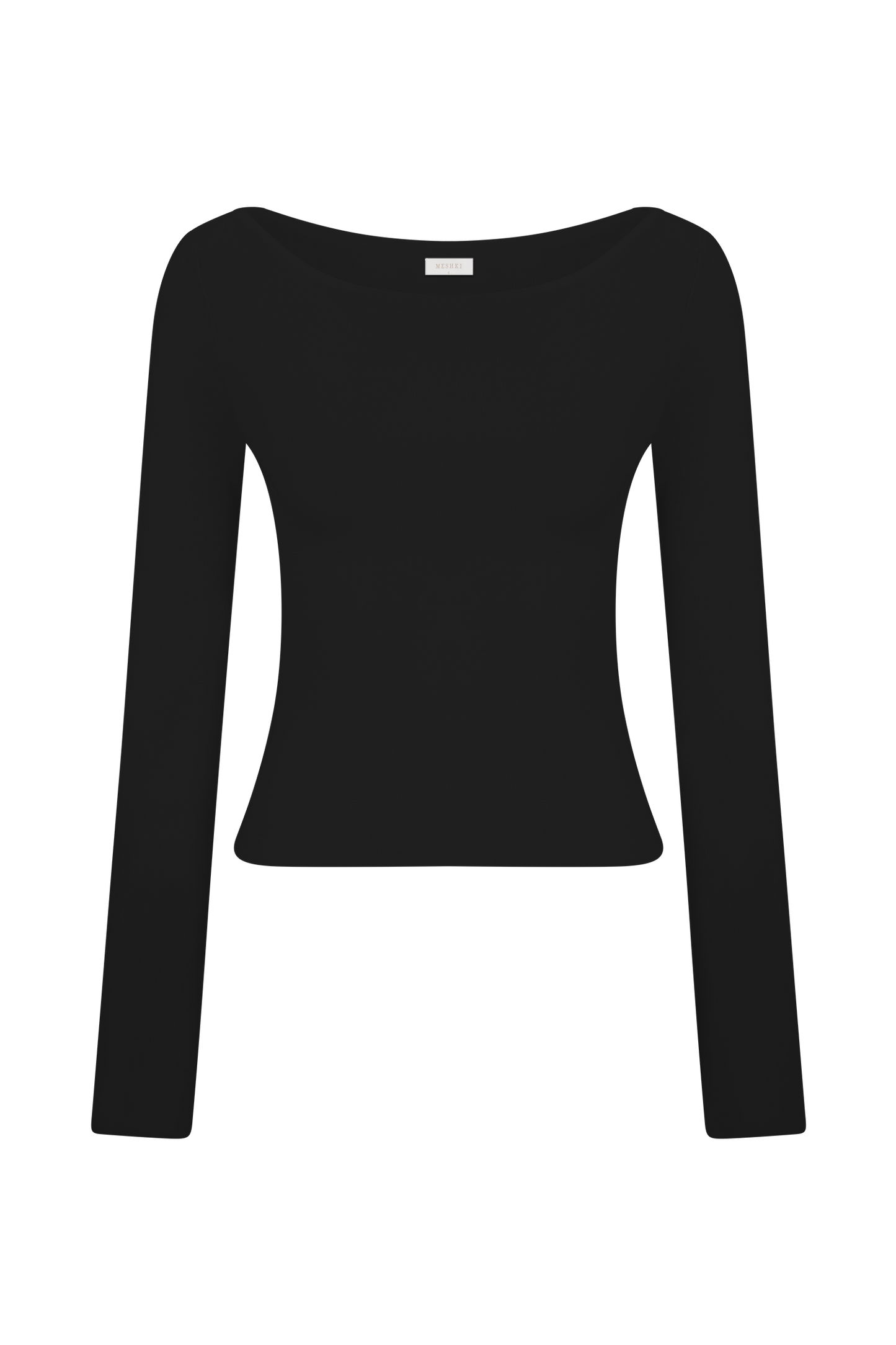 Paedyn Merino Wool Ribbed Long Sleeve Top - Black