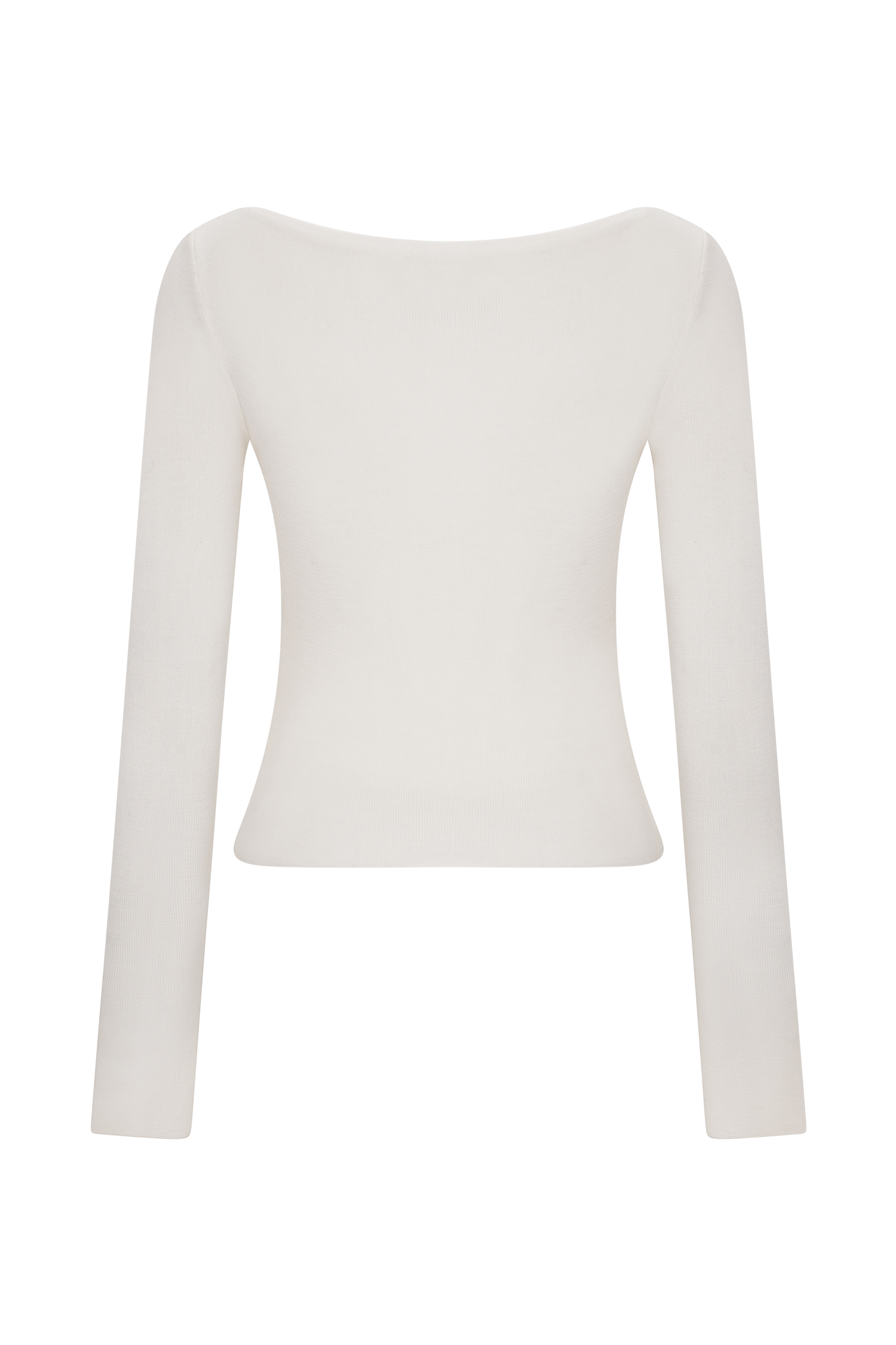 Paedyn Merino Wool Ribbed Long Sleeve Top - Ivory #10