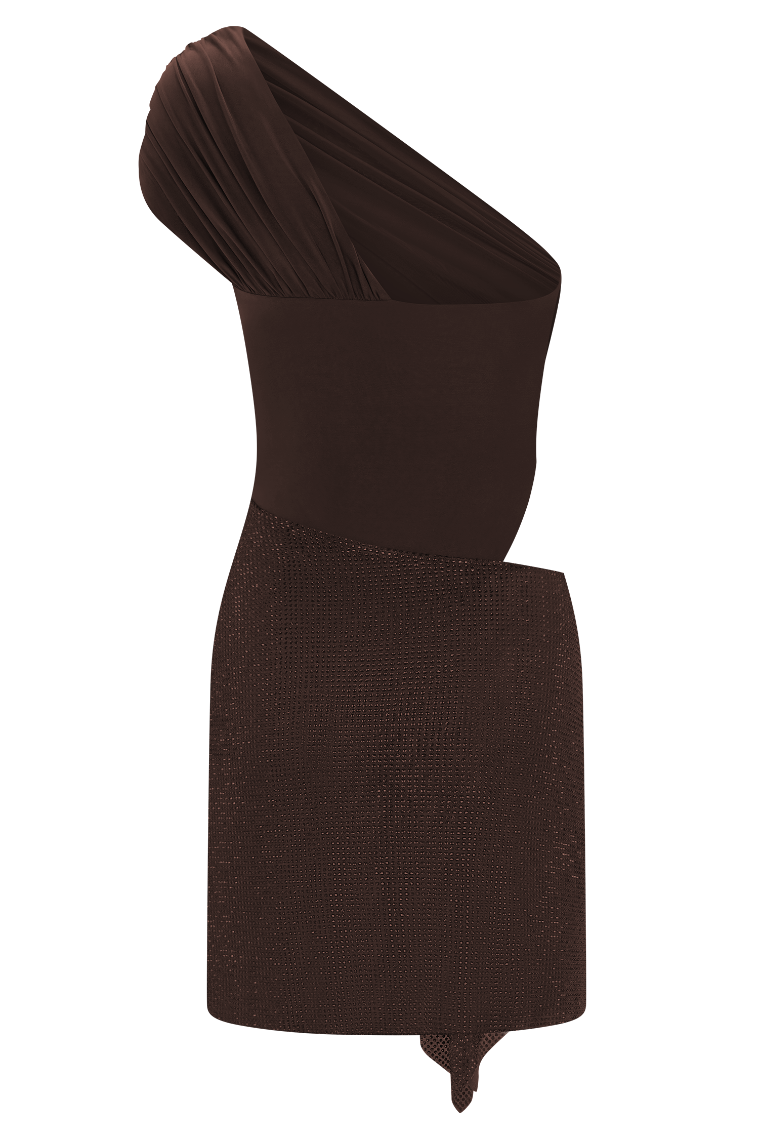 Paisley Slinky And Diamante Mini Dress - Chocolate #10