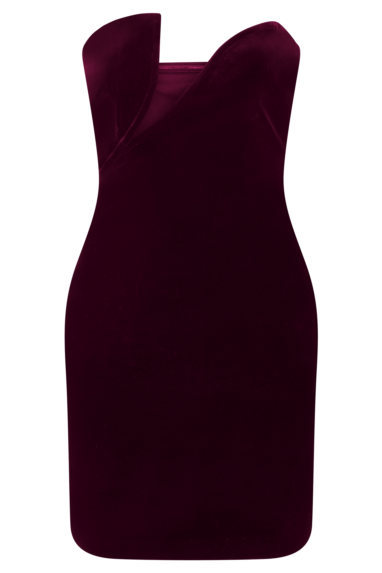 Paulina Velvet Strapless Mini Dress - Wine #9
