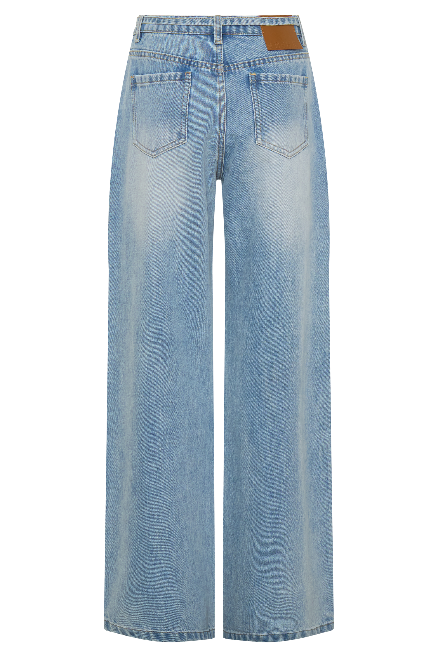 Perrie Mid Rise Straight Leg Tie Jeans - Washed Light Blue #12