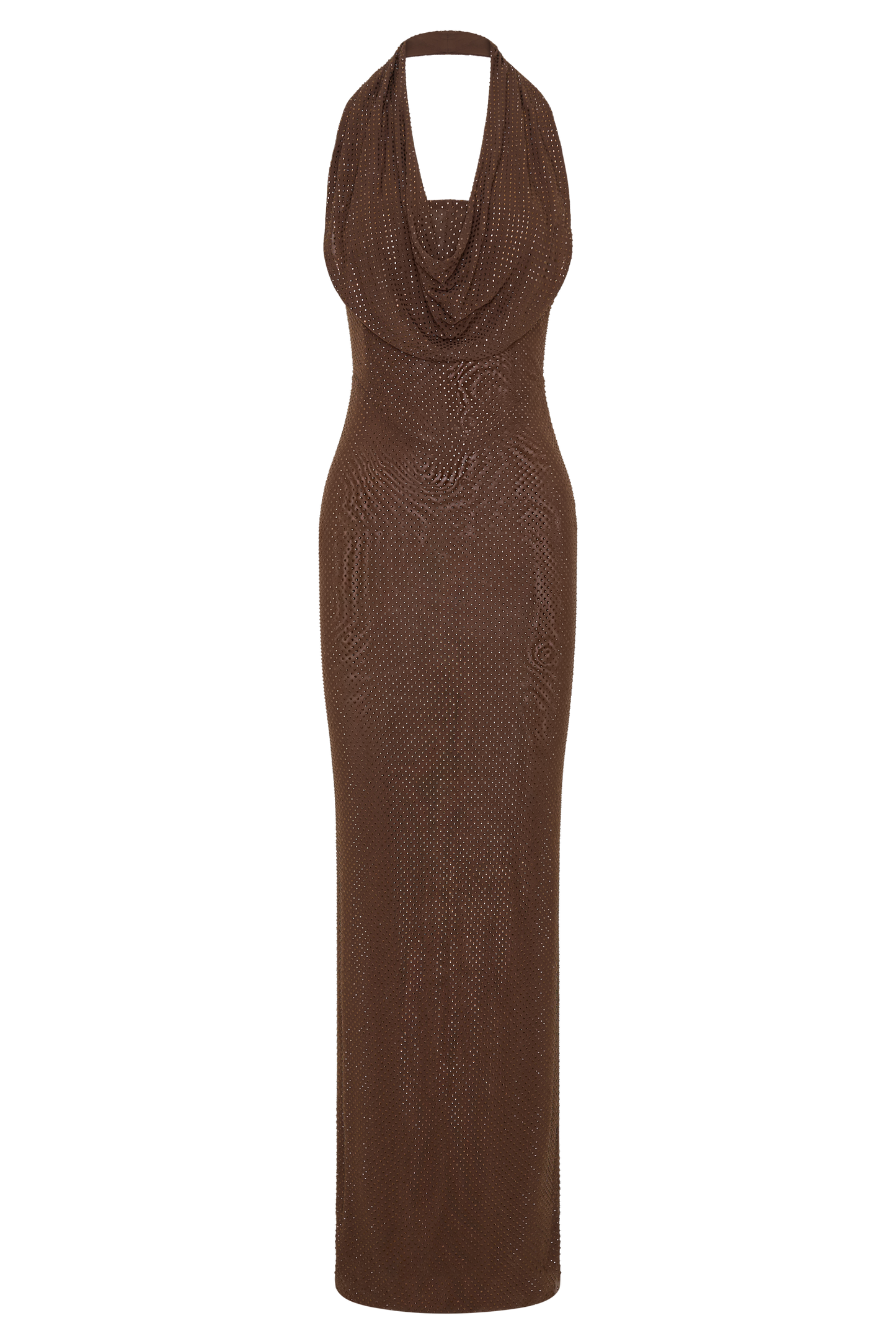Phi Multi-Wear Cowl Diamante Maxi Dress - Chocolate