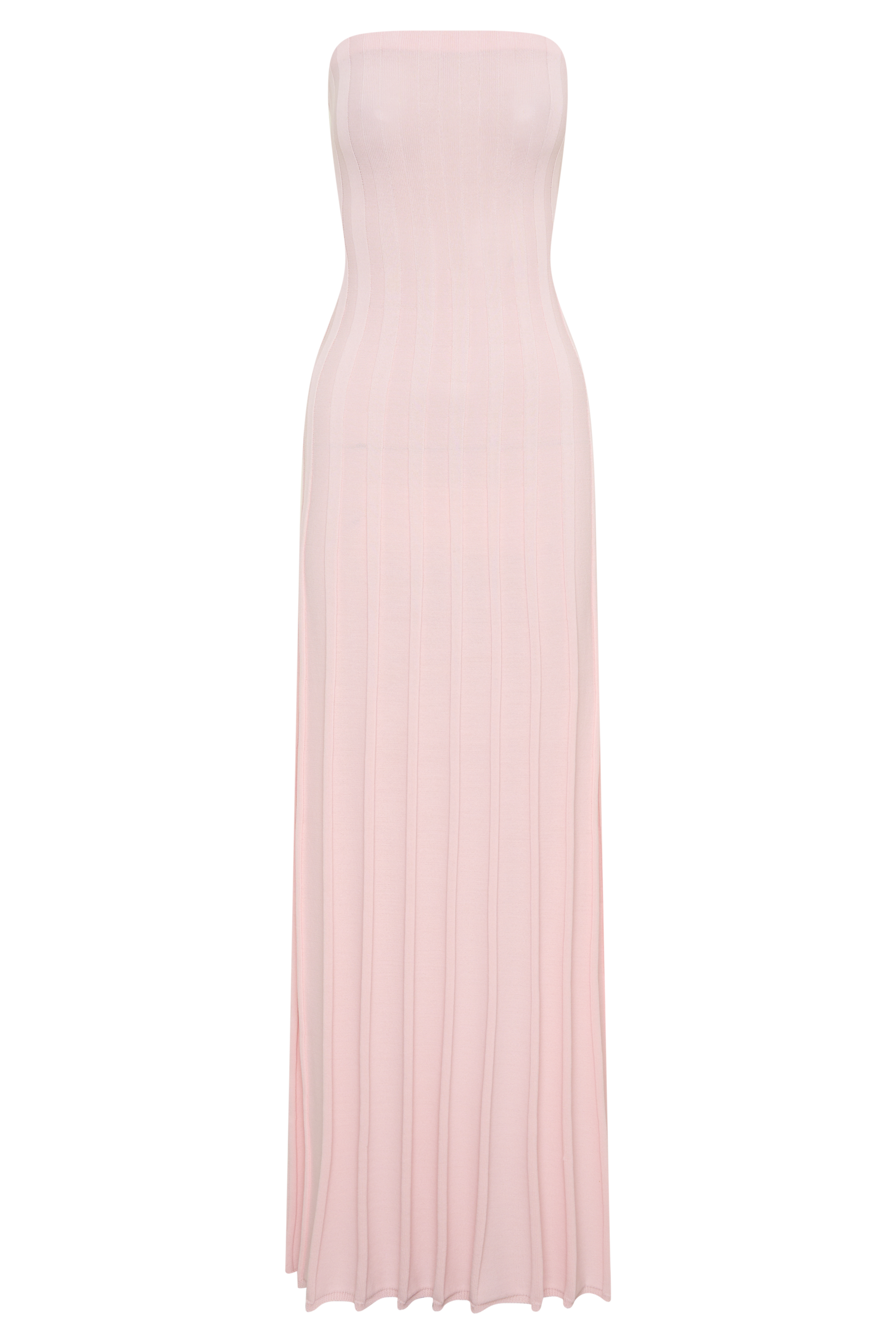 Pia Ribbed Strapless Maxi Dress - Baby Pink #9